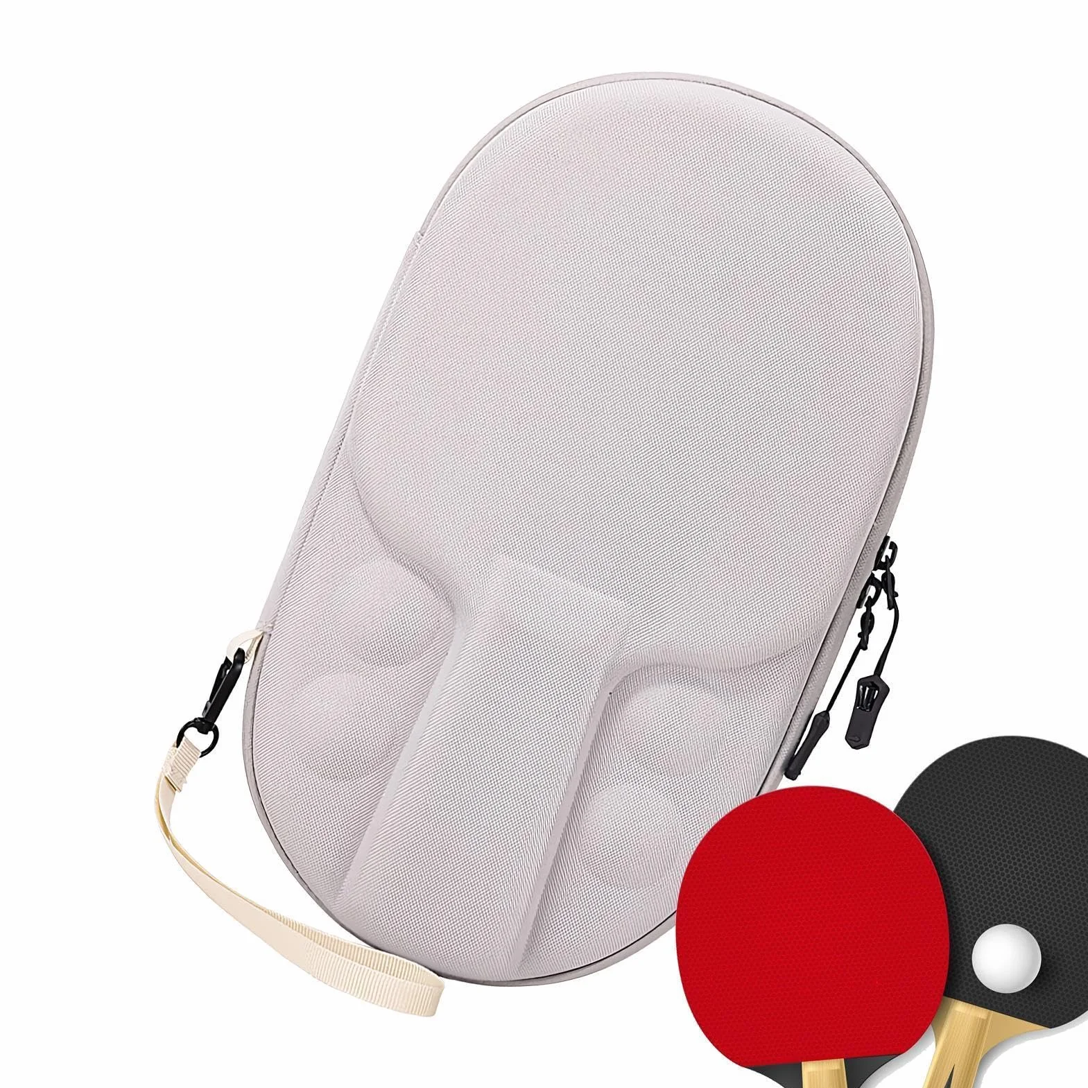 Paleta Tenis Mesa Carcasa Dura Protector Arañazos Portátil EVA Tela Oxford Capacidad 2 Palas 4 Bolas