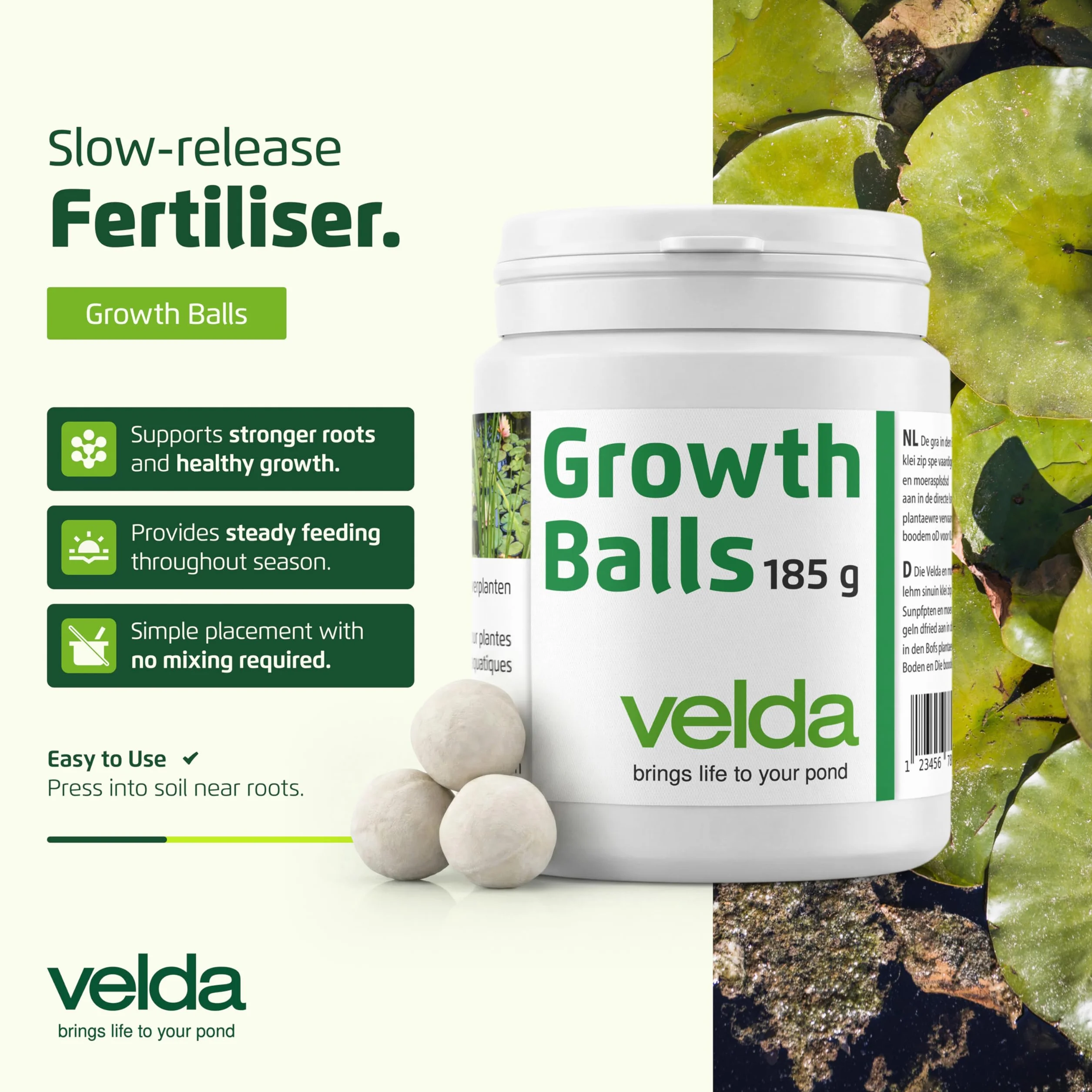 Velda 122250 fertilizante para plantas acuáticas, 50 bolas – bolas de crecimiento