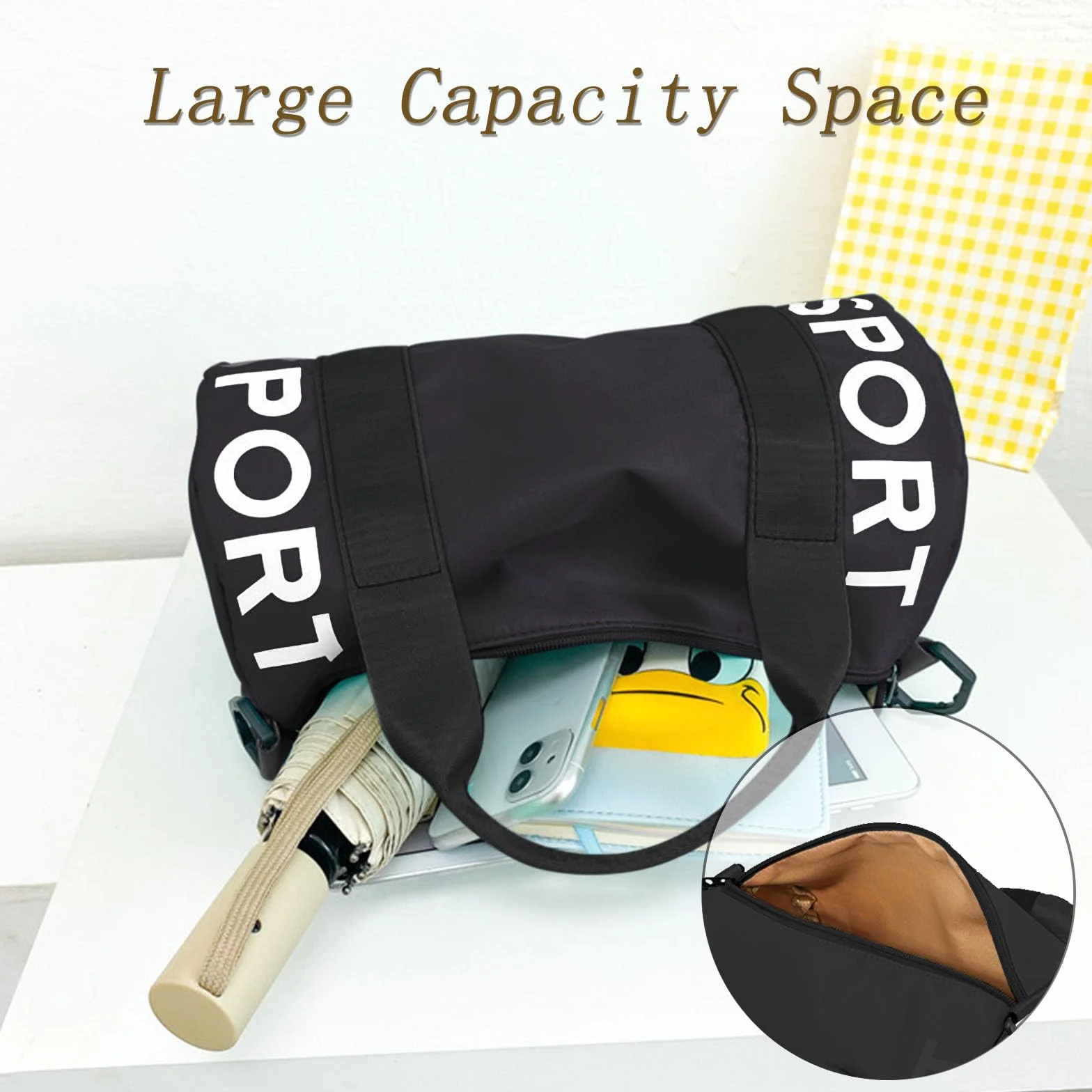 Bolsa de Deporte Impermeable Pequeña para Mujer y Hombre, Mini Bolso de Entrenamiento con Correa de Hombro
