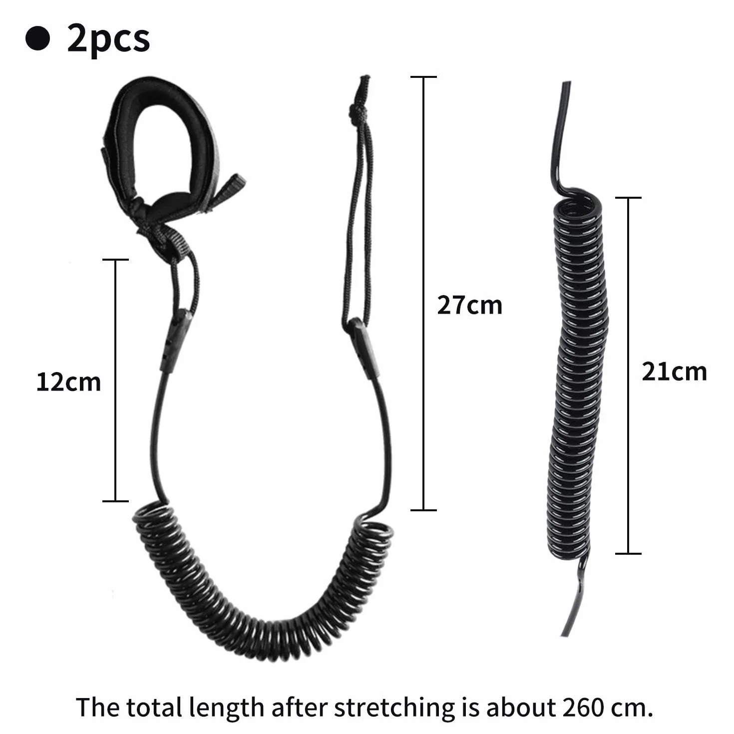 Cuerda De Surf Elástica Correa para Tabla De Surf, 2 Uds.