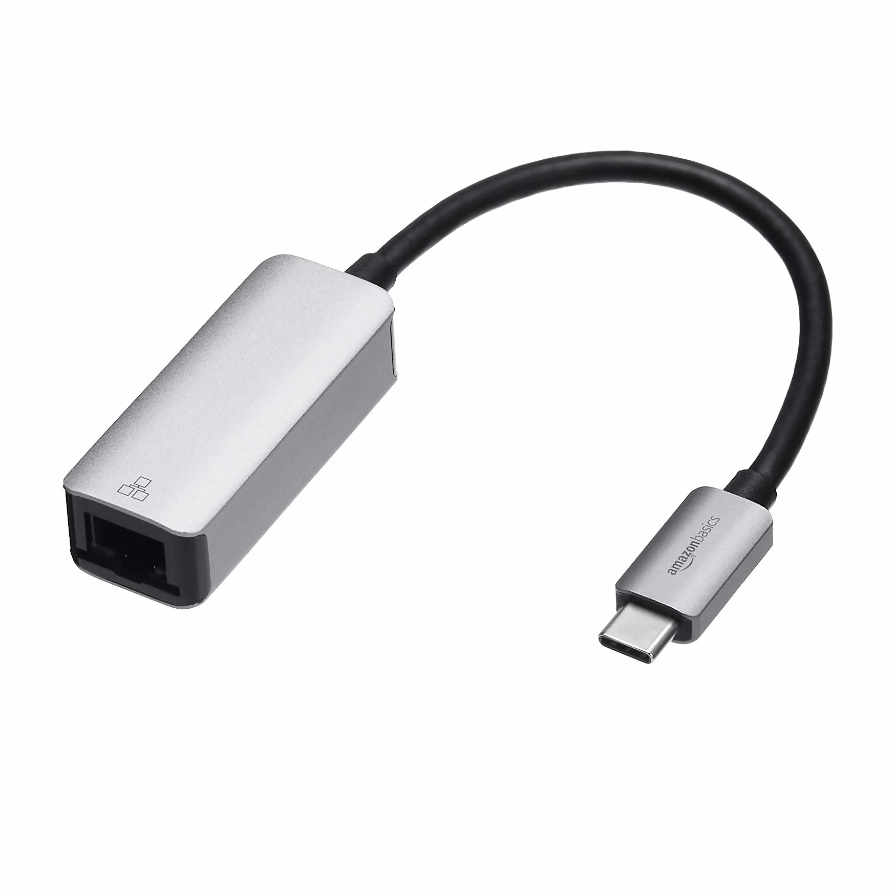 Amazon Basics Adaptador USB 3.1 Tipo C a Gigabit Ethernet RJ-45 Aluminio Gris