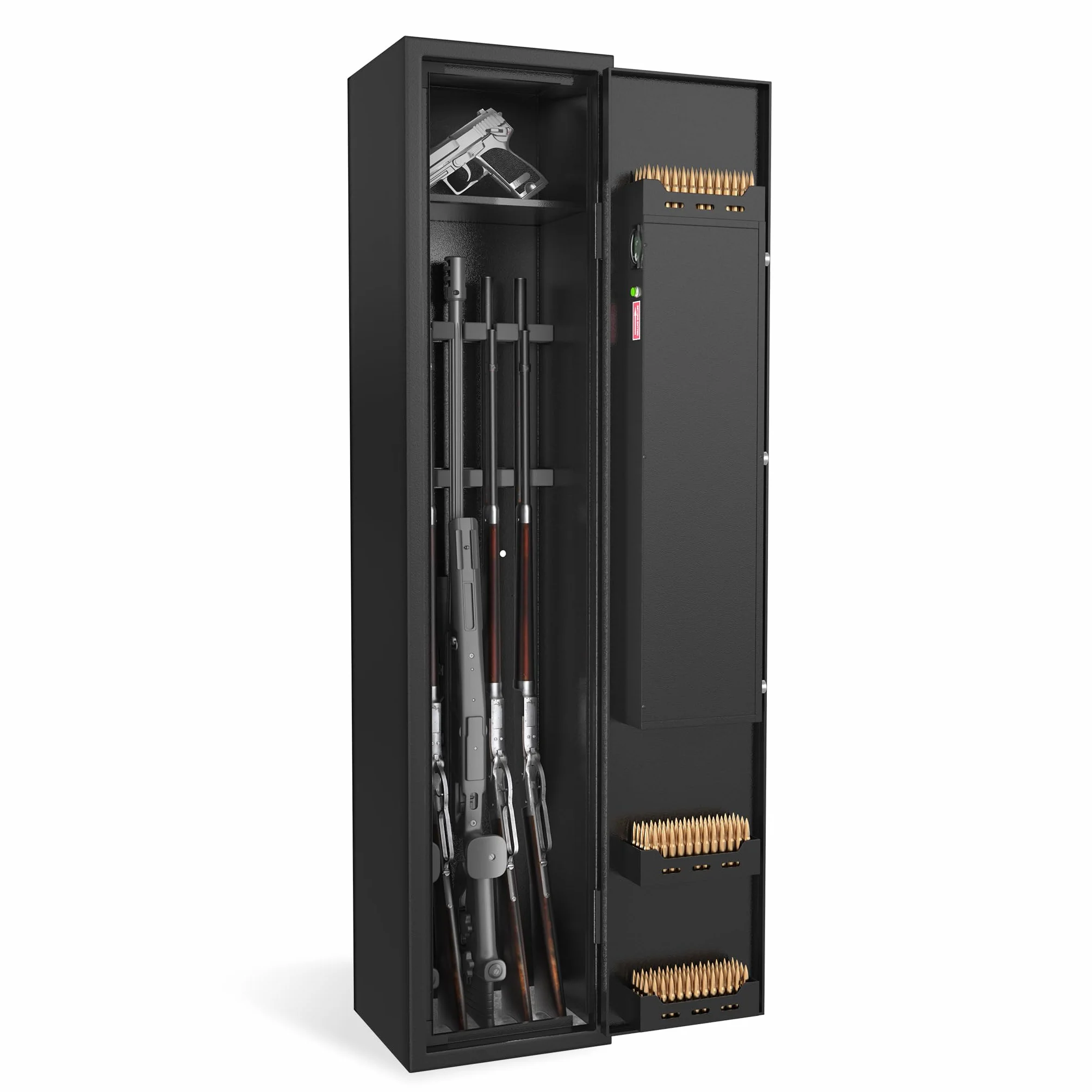 Armario para armas NAIZY 30x28x138 cm cerradura combinación pantalla táctil huellas dactilares llave para 3-5 armas largas