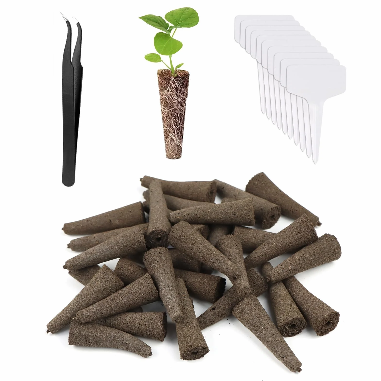 TSKDKIT 30 Esponjas De Repuesto para Cultivo, Esponjas De Crecimiento para Sistema De Cultivo De Plantas, Esponjas De Turba Orgánicas De Repuesto para Jardín Hidropónico Interior