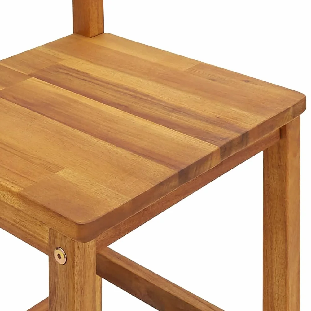 Willood Mesa y Taburetes Altos de Jardín 5 pzas, Juego de Muebles de Bar, Mesa Sillas Altas, Mesita Asientos Exterior, Madera Maciza Acacia