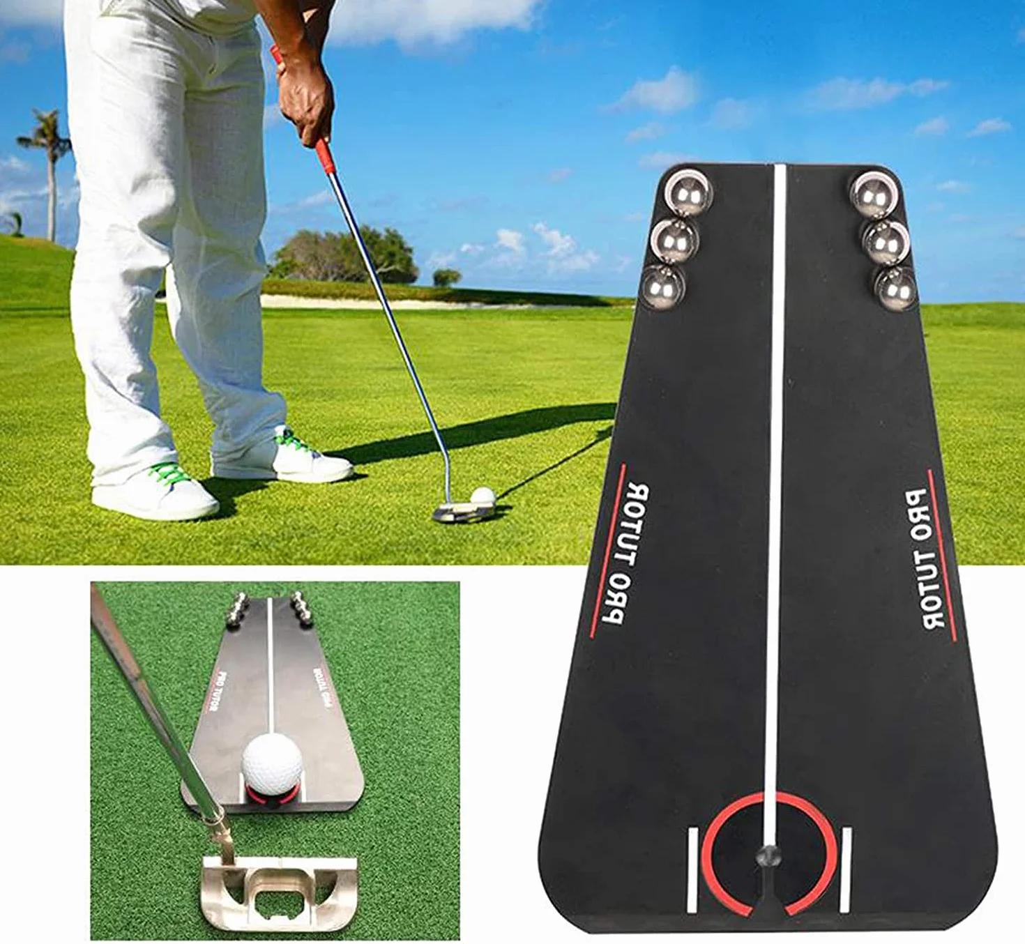 Resistente Dispositivo de Entrenamiento de Golf 13 x 6,5 x 22 cm para Interior y Exterior