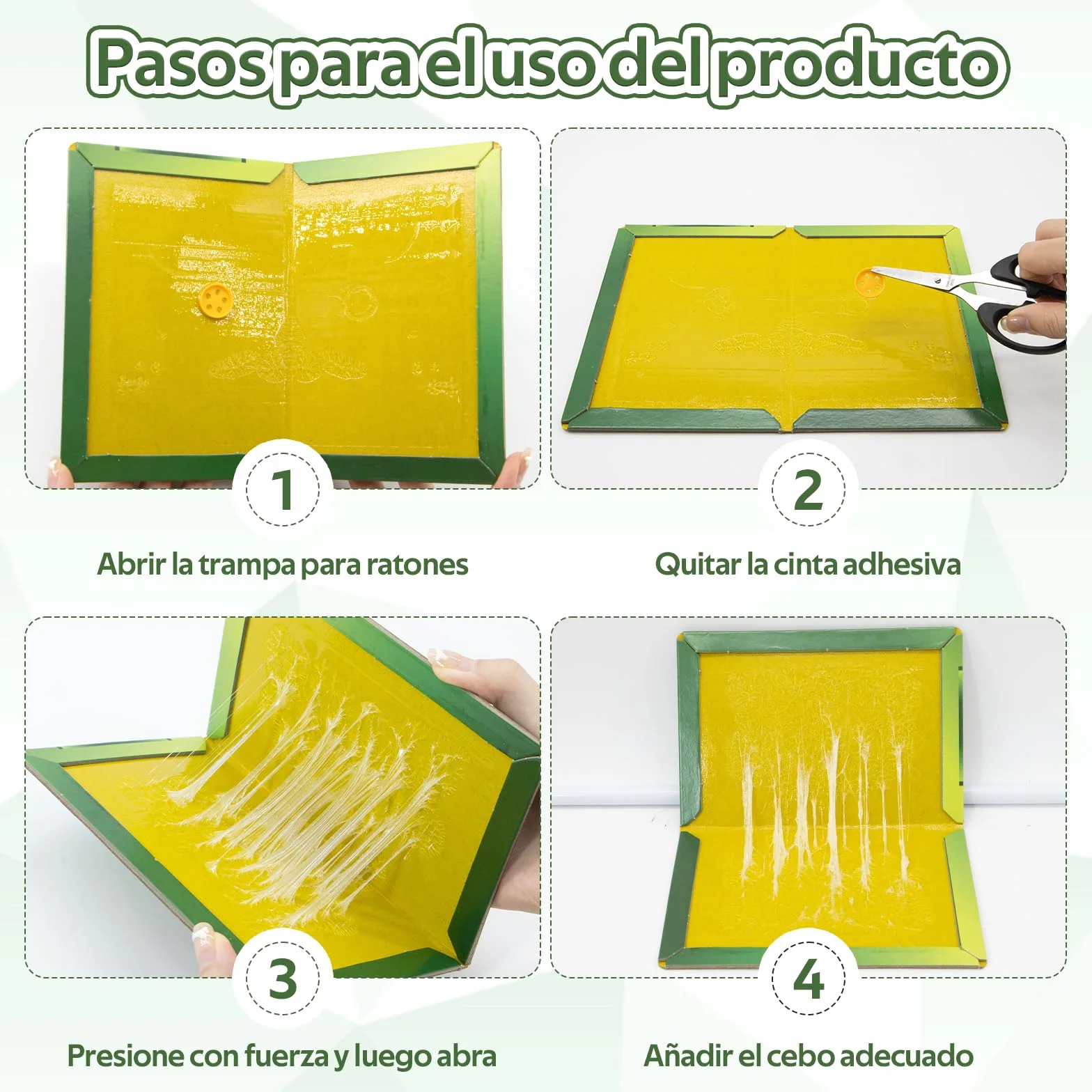 12 Piezas Pegamento Ratones Pegajoso Fuerte Trampa Aadhesiva para Ratas y Ratones Profesional Atrapa Ratón y Cucarachas, Trampas Ratas Adhesivo Utilizado en Cocinas, Salas de Estar, Almacenes
