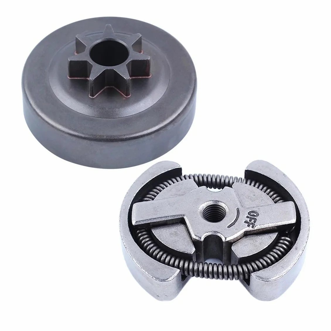 Kit de bomba de aceite, tambor de embrague, tapa de piñón de freno de cadena, compatible con Hus 136137141 y 142 motosierras, placa de barra de engranajes en espiral. accesorios para cortacésped