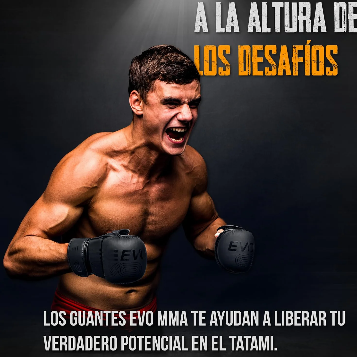 EVO Fitness Guantes MMA Cuero Sparring Karate Grappling Muay Thai Entrenamiento Artes Marciales Lucha Boxeo
