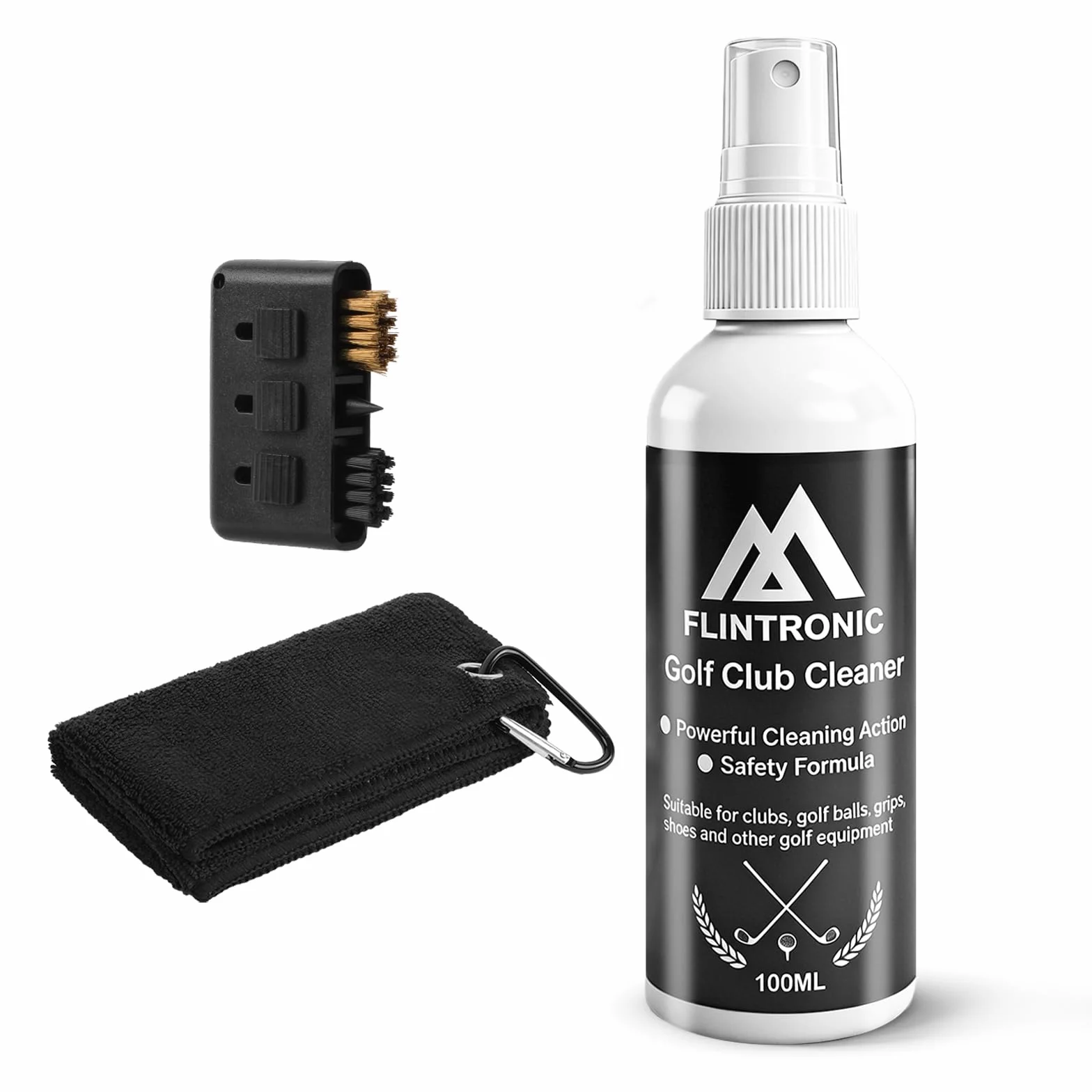 flintronic Accesorios de Golf, Limpiador Cepillo de Palos Toalla, Kit de Limpieza