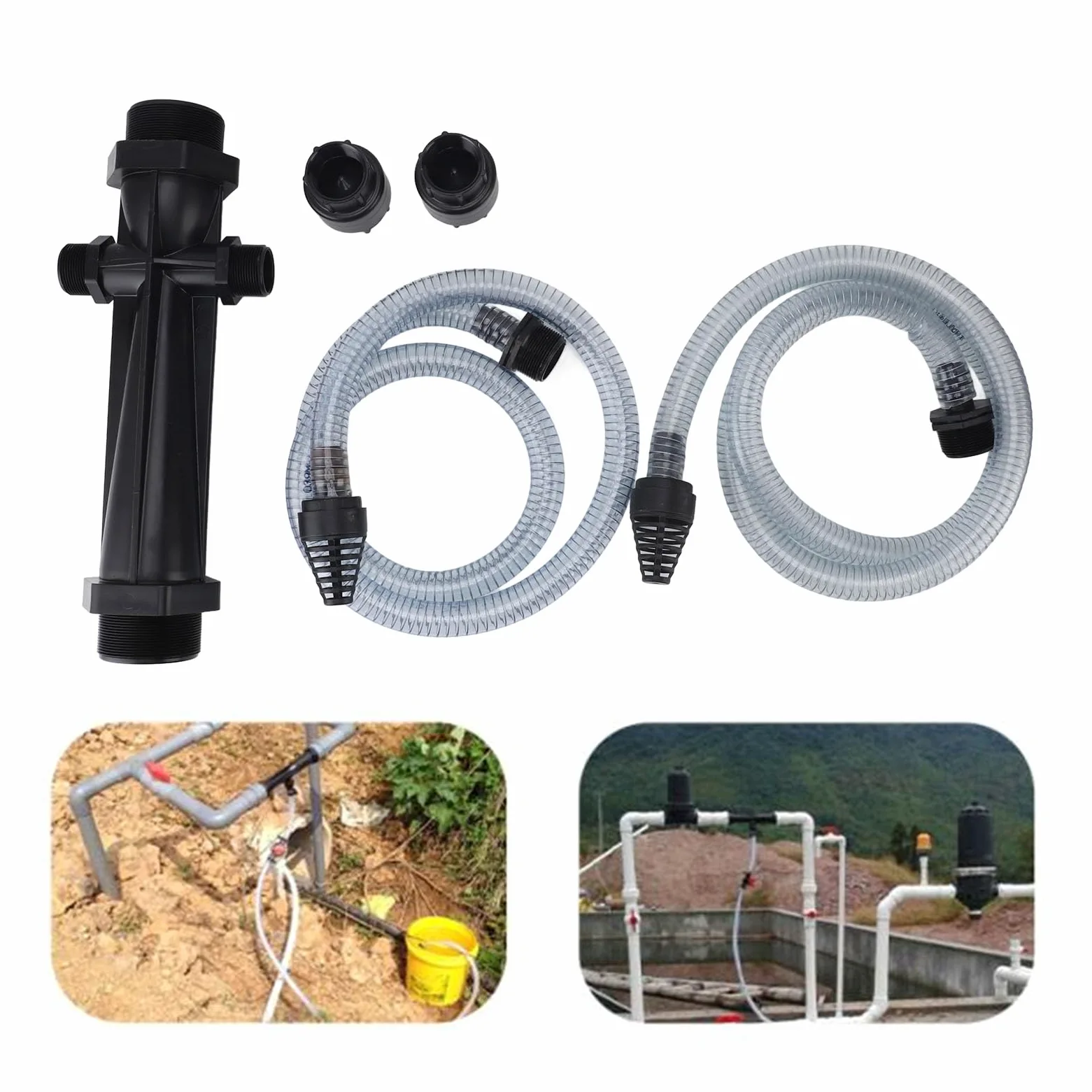 Irrigación Inyectores de fertilizantes Venturi, Kit de irrigación de jardín Inyector de fertilizante Inyectores de fertilizantes Dispositivo Juego de tubos de filtro Inyectores de mezcladores de