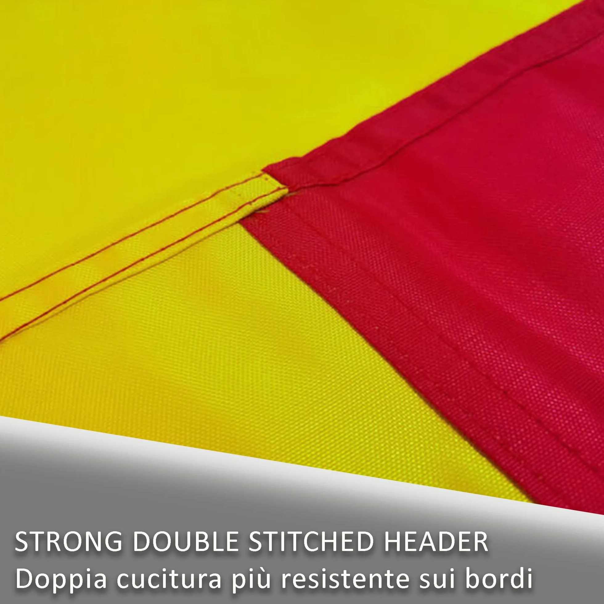 Bandera España Grande para Exterior y Interior - Bandera de España Grande 90x150 cm Reforzada y con 2 Ojales Metálicos Spain Flag Banderas Tela Fuerte