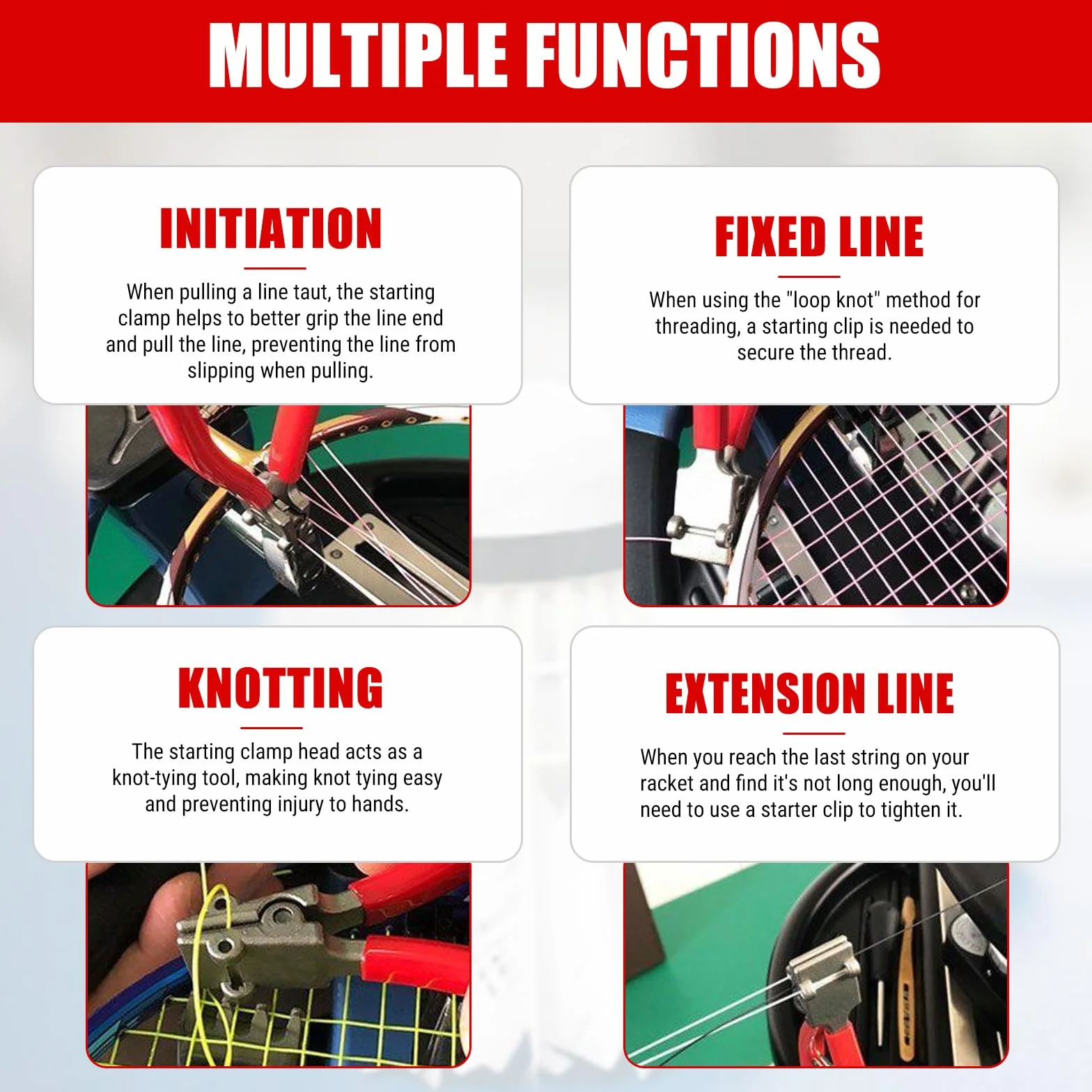 Abrazadera de Arranque para Máquinas de Encordar Tenis y Raqueta de Bádminton