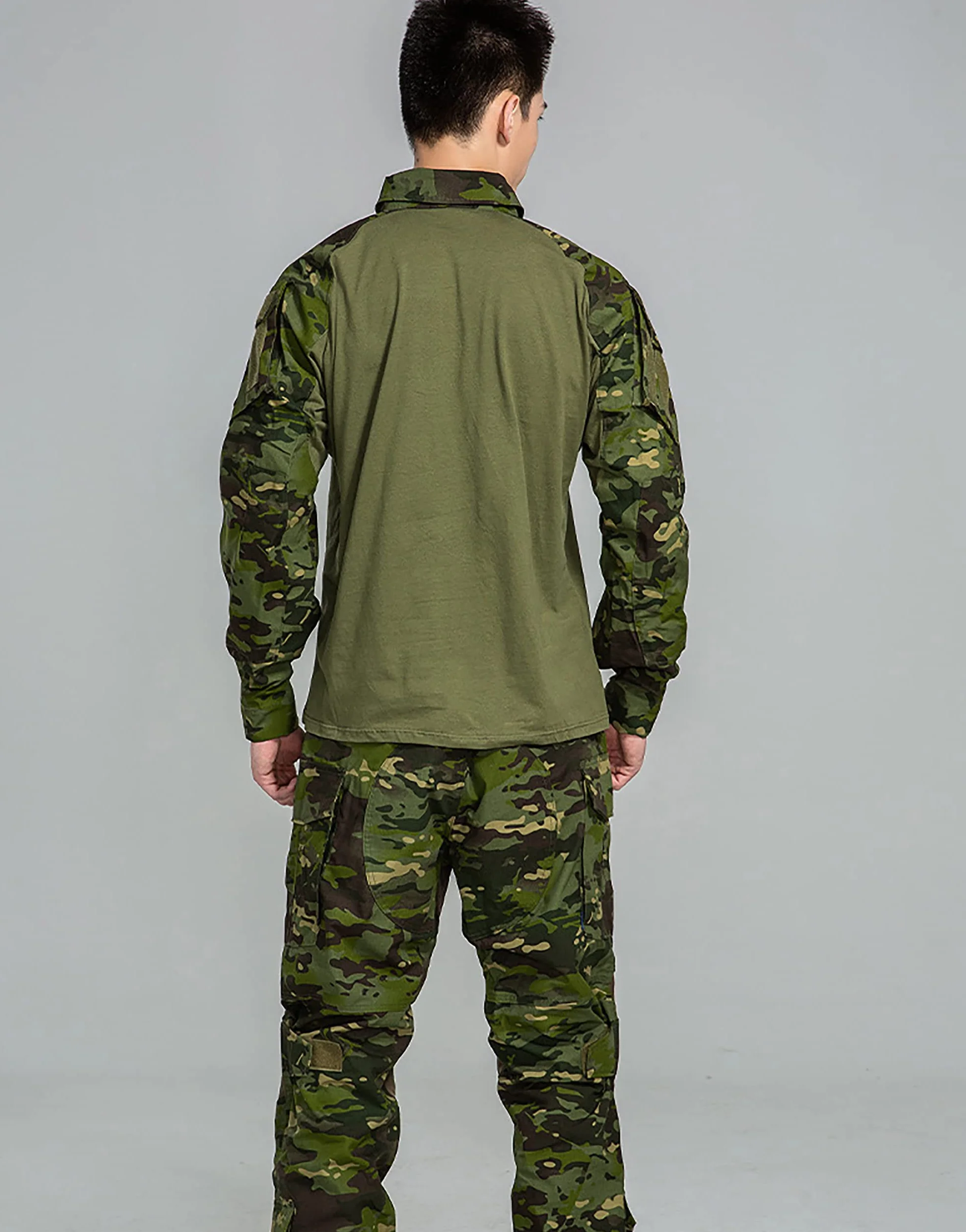 Pantalones y Camisa Tácticos Transpirables Multibolsillos Camuflaje Militar para Hombre