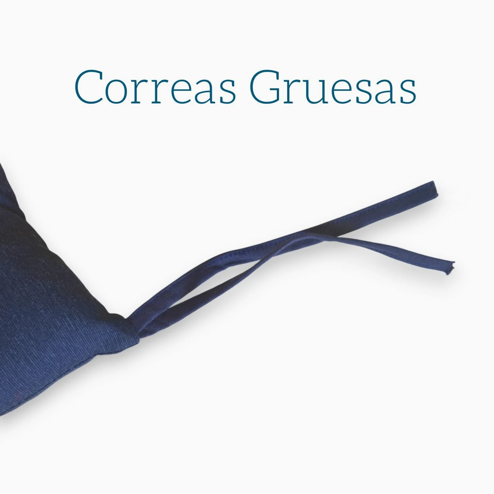 Super Mundo - Pack 6 Cojines para Sillas con Correas de sujeción, 40 x 40 x 8 cm, Ideal para decoración jardín Interiores y Exteriores (6 Pack, Azul Marino)