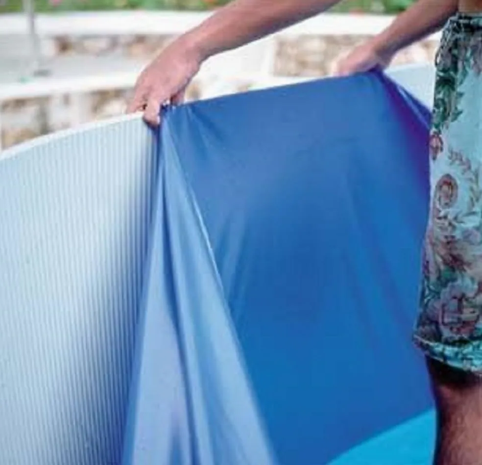 Gre SP3550F Liner para Piscina Redonda Elevada, Sistema Overlap, Azul, Medidas 350 X 120 cm