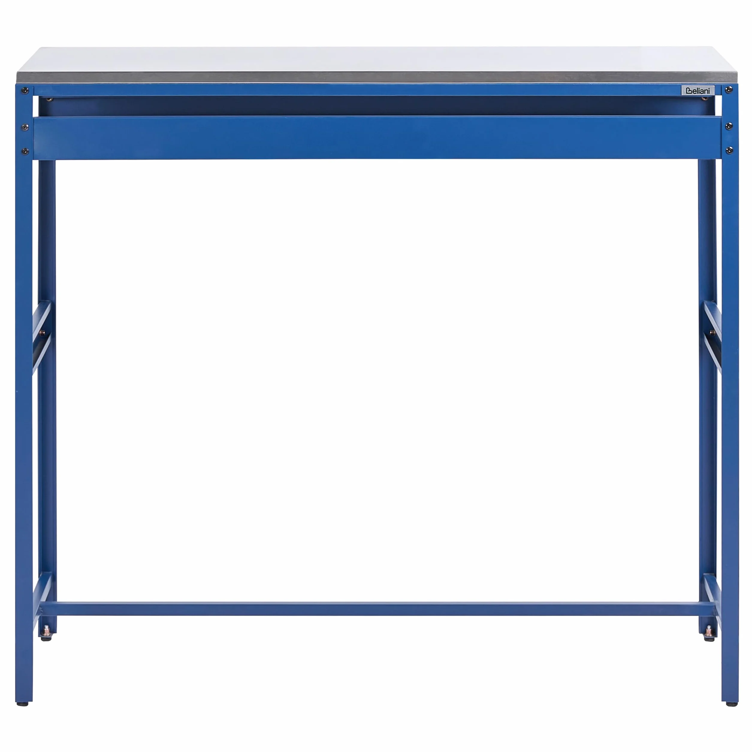 Beliani Conjunto de Armario de Cocina y Mesa de Bar para Exterior de Acero 3 Puertas encimera de Acero Inoxidable jardín Azul Maenza