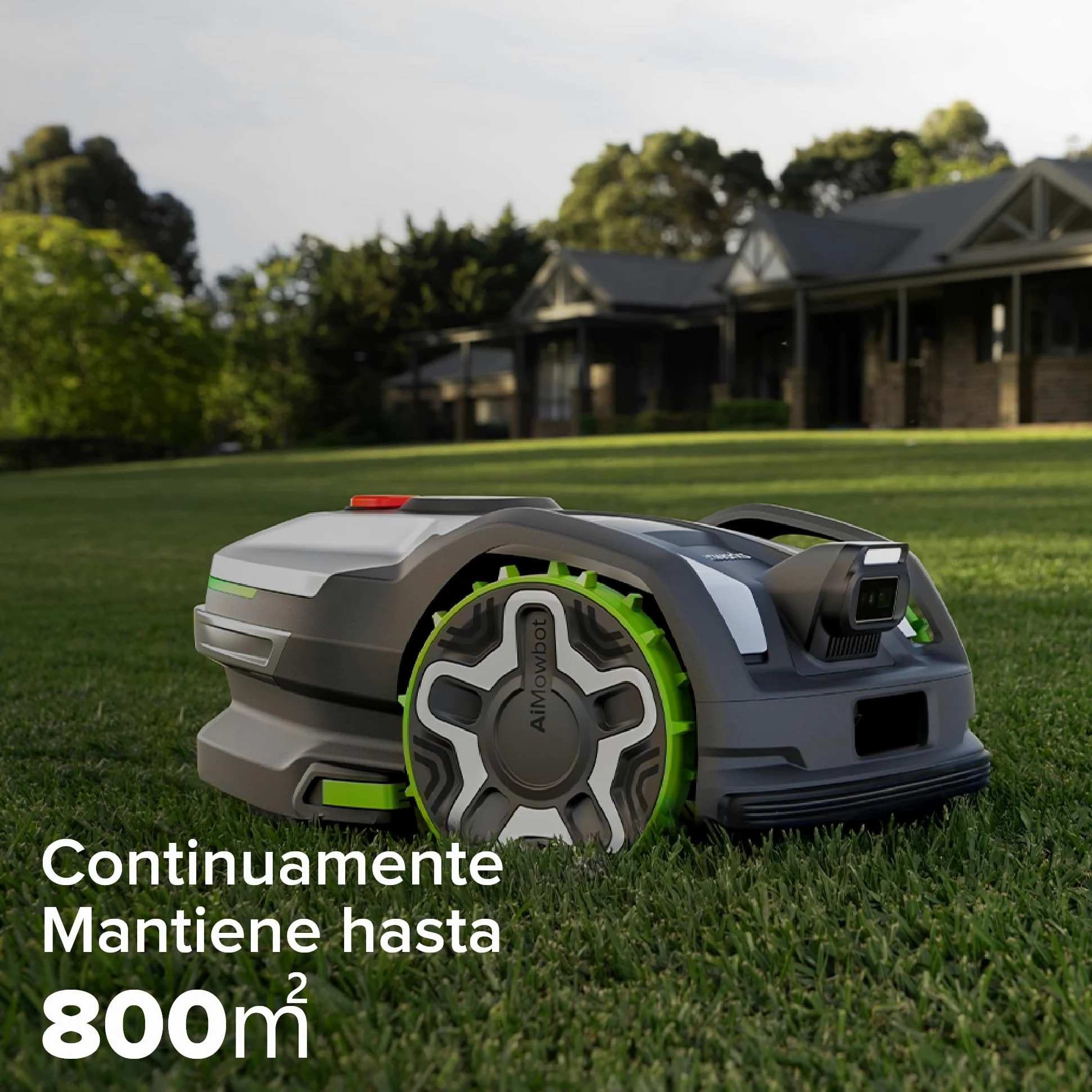 Greenworks C8 Vision+RTK – Cortacésped Robot sin Cable hasta 800 m², Mapeo Automático, Detección de Obstáculos 3D-ToF (Día y Noche), Gestión Multi-Zona Vía App, Garantía del Fabricante 3 Años