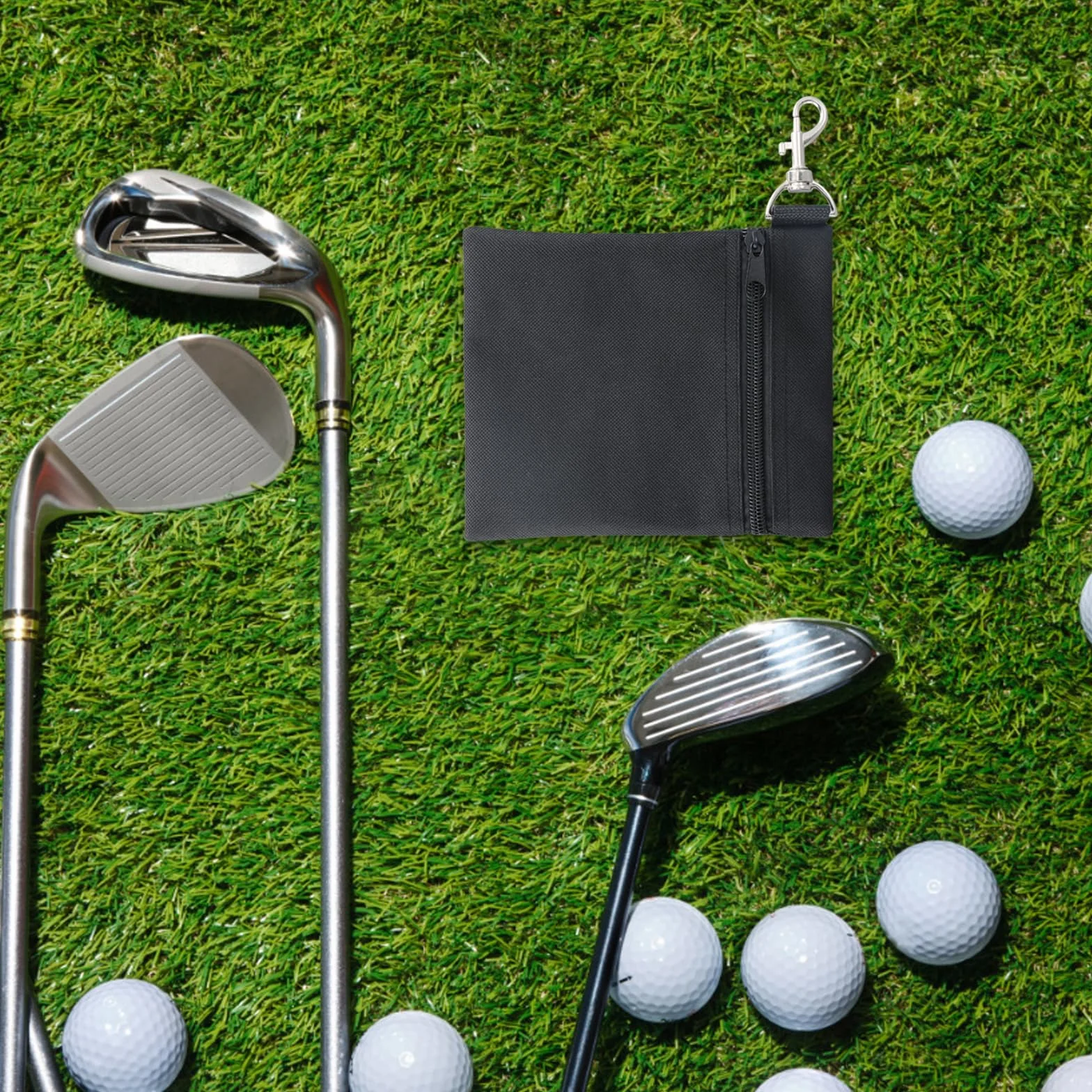 Bolsa para Pelotas de Golf con Cremallera y Clip de Metal
