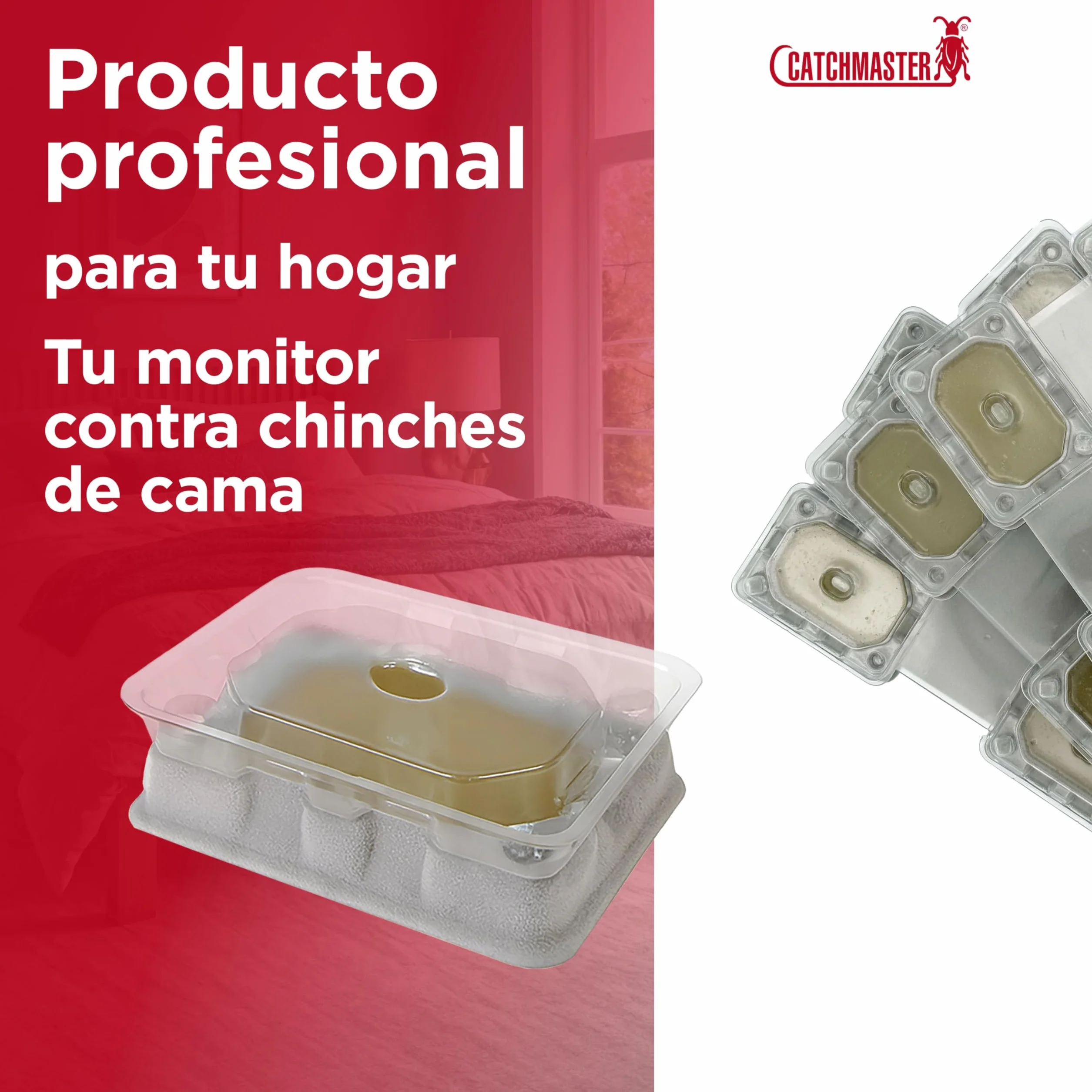 Catchmaster Detectores de chinches - 4 Unidades - Producto Potente contra plagas - Compatible con Fundas Protectoras - Monitor de chinches