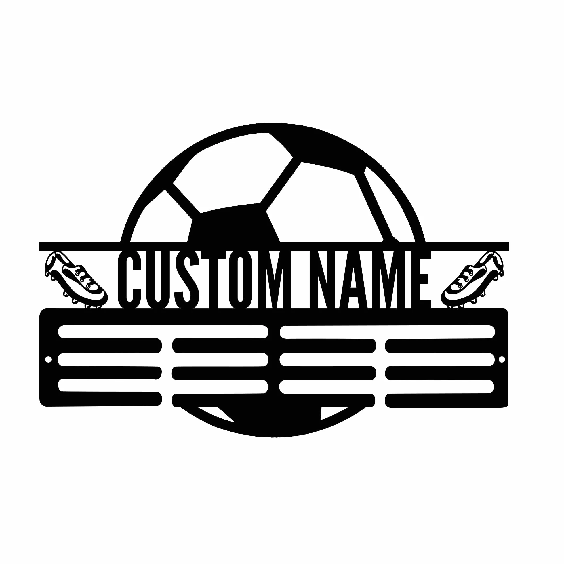 Soporte de exhibición personalizado para medallas de fútbol, estante de premios escalonado