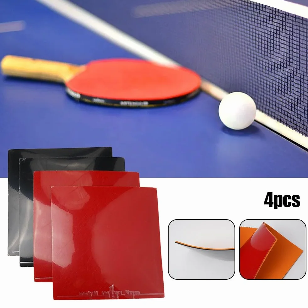 Gomas de tenis de mesa 39° 160g 4 unidades 2 rojas 2 negras para paletas