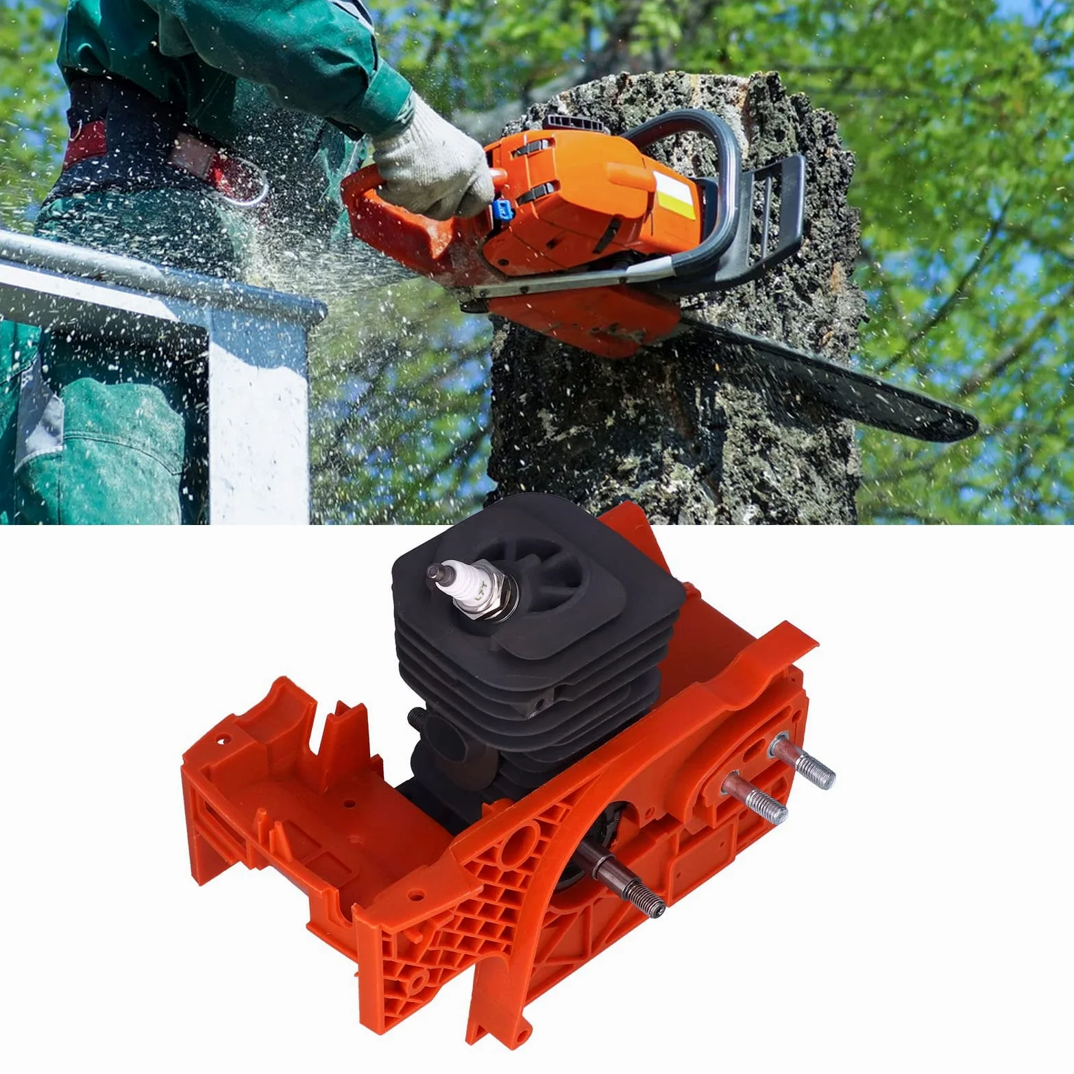 Cilindro del cárter Cilindro del cárter de 40 mm con bujía para motosierra 136 137 141 142 530071991