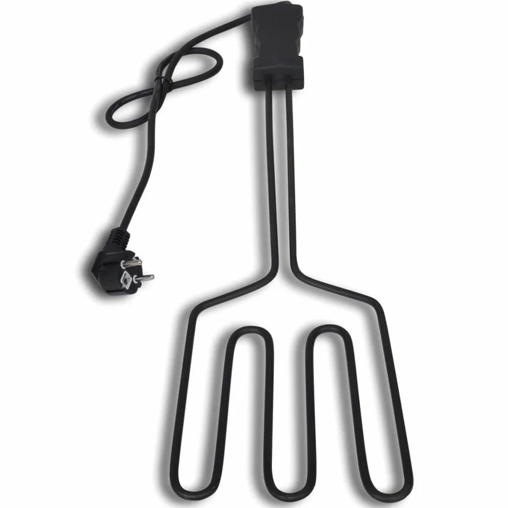 Mangloder Encendedor Eléctrico Barbacoa BBQ 1500W Acero Inoxidable con 3 Elementos de Calefacción Mango Resistente al Calor 220 a 240V para Carbón Vegetal Camping Exterior Accesorios de Barbacoa