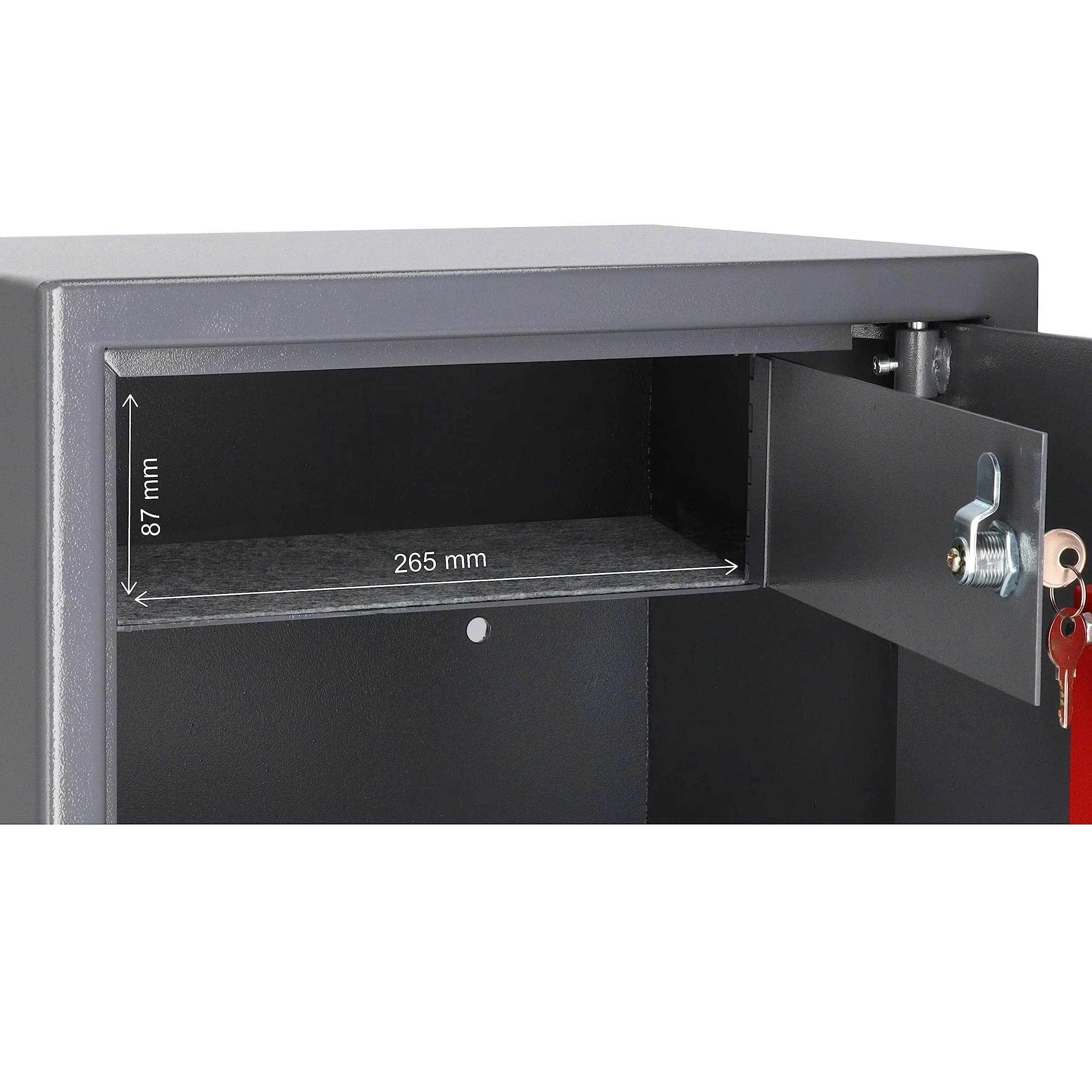 Caja Fuerte con Llave 30x38x30cm 30L Pared Gruesa para Seguridad Hogar
