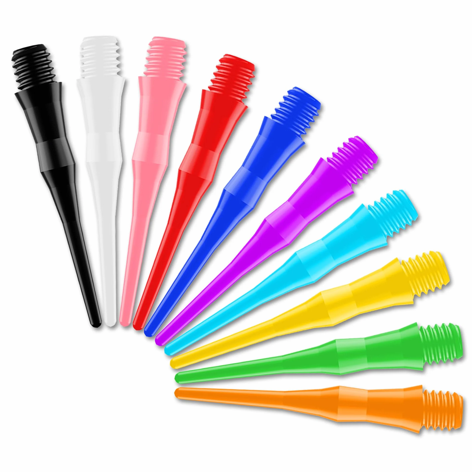 CyeeLife Puntas de dardos de plástico 500 unidades rosca 2BA diez colores