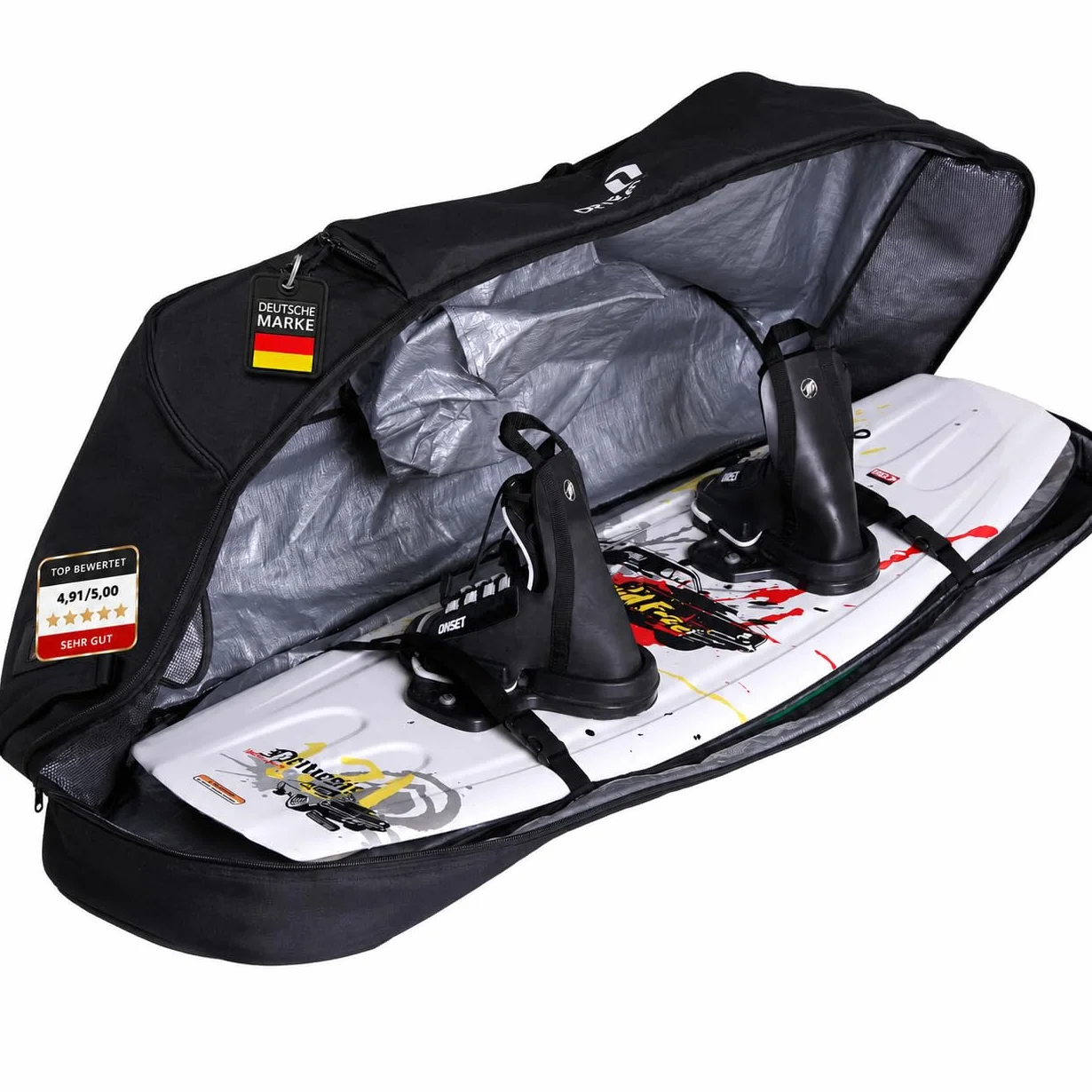 Driver13 Funda Wakeboard Kiteboard No. 02 150 cm Negro