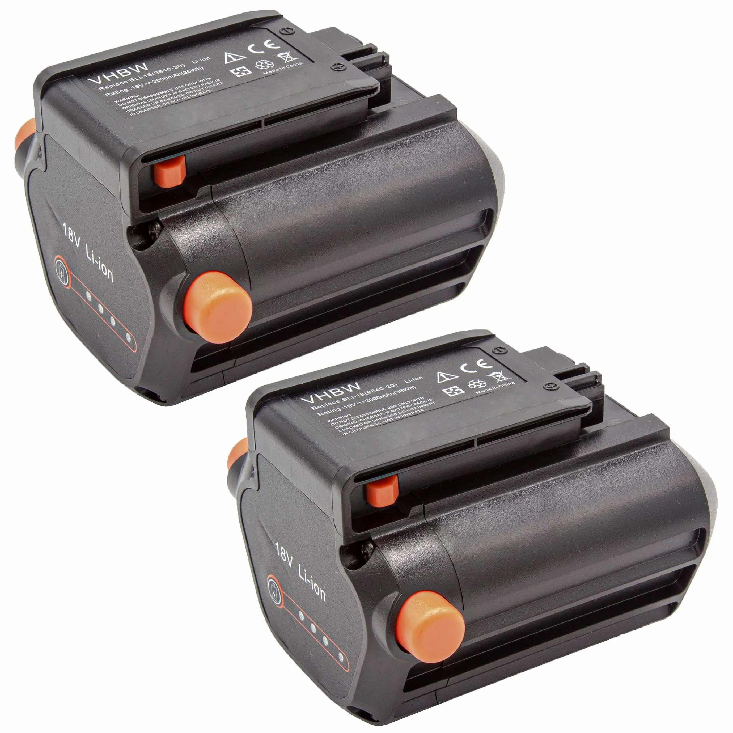vhbw 2X Batería Compatible con Gardena AccuJet Li-18 (9335-20) cortacésped Tijeras cortacésped 2000mAh 18V Li-Ion