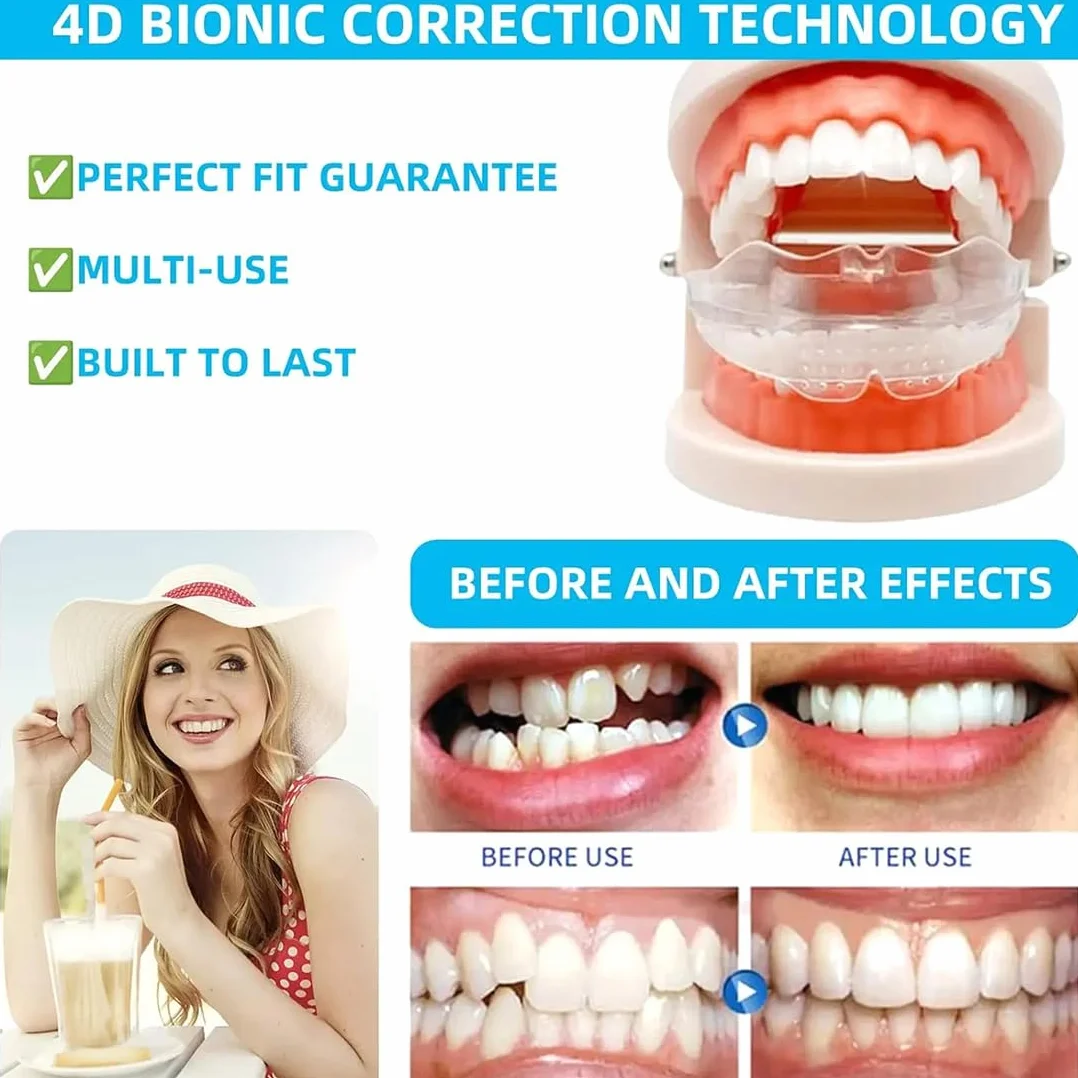 Protector Bucal para Dormir Bruxismo, Férulas Dental Moldeable, 4 Piezas, Material Termoplástico