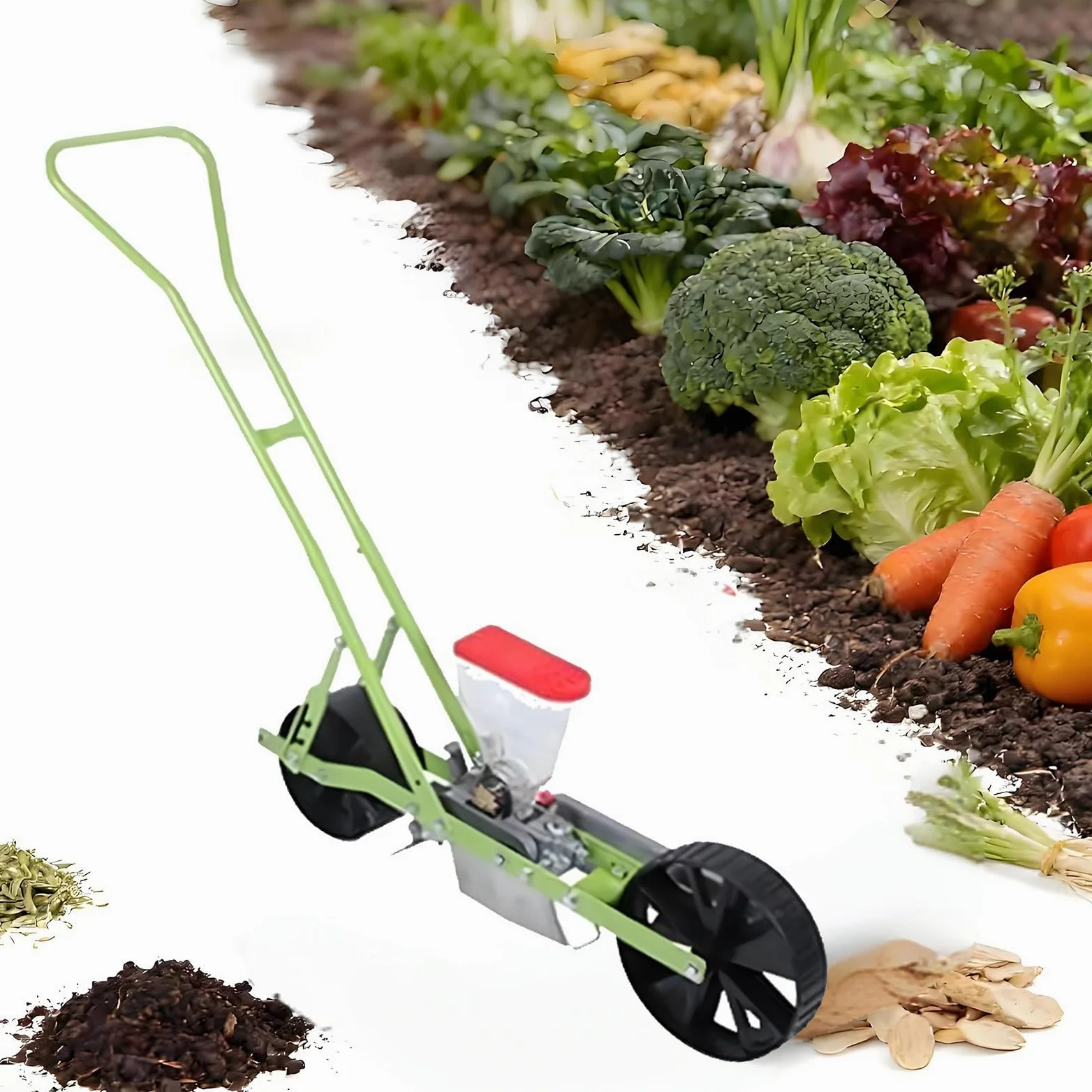 Sembradora manual de precisión para jardín, sembradora manual para soja de maíz, herramienta de maceta de 6 filas para jardinería en el hogar y uso agrícola