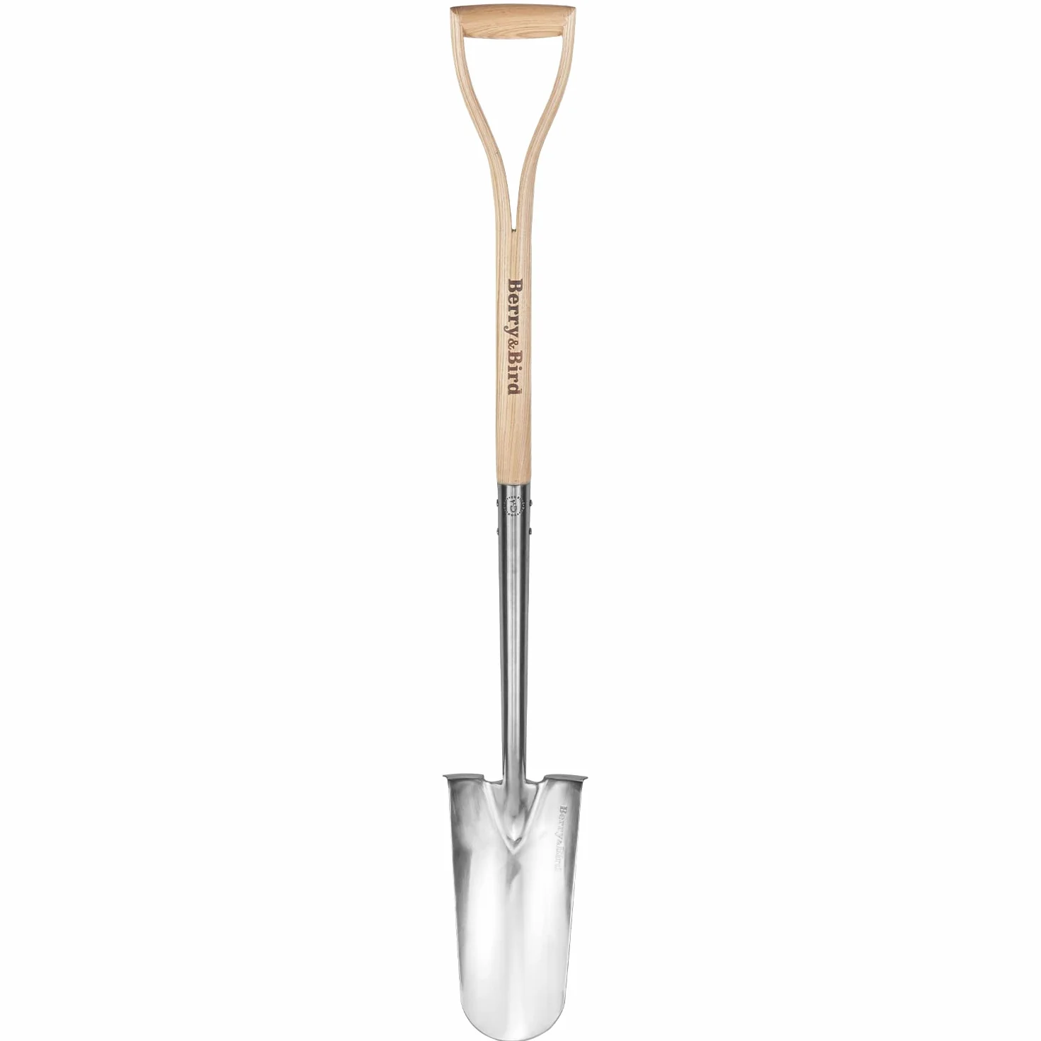 Berry&Bird Pala de Zanja, Pala de Drenaje de jardín con Mango de Madera, Pala de jardinería de Acero Inoxidable de 35 Pulgadas, Pala cortadora de raíces Resistente para excavar, trasplantar y bordear