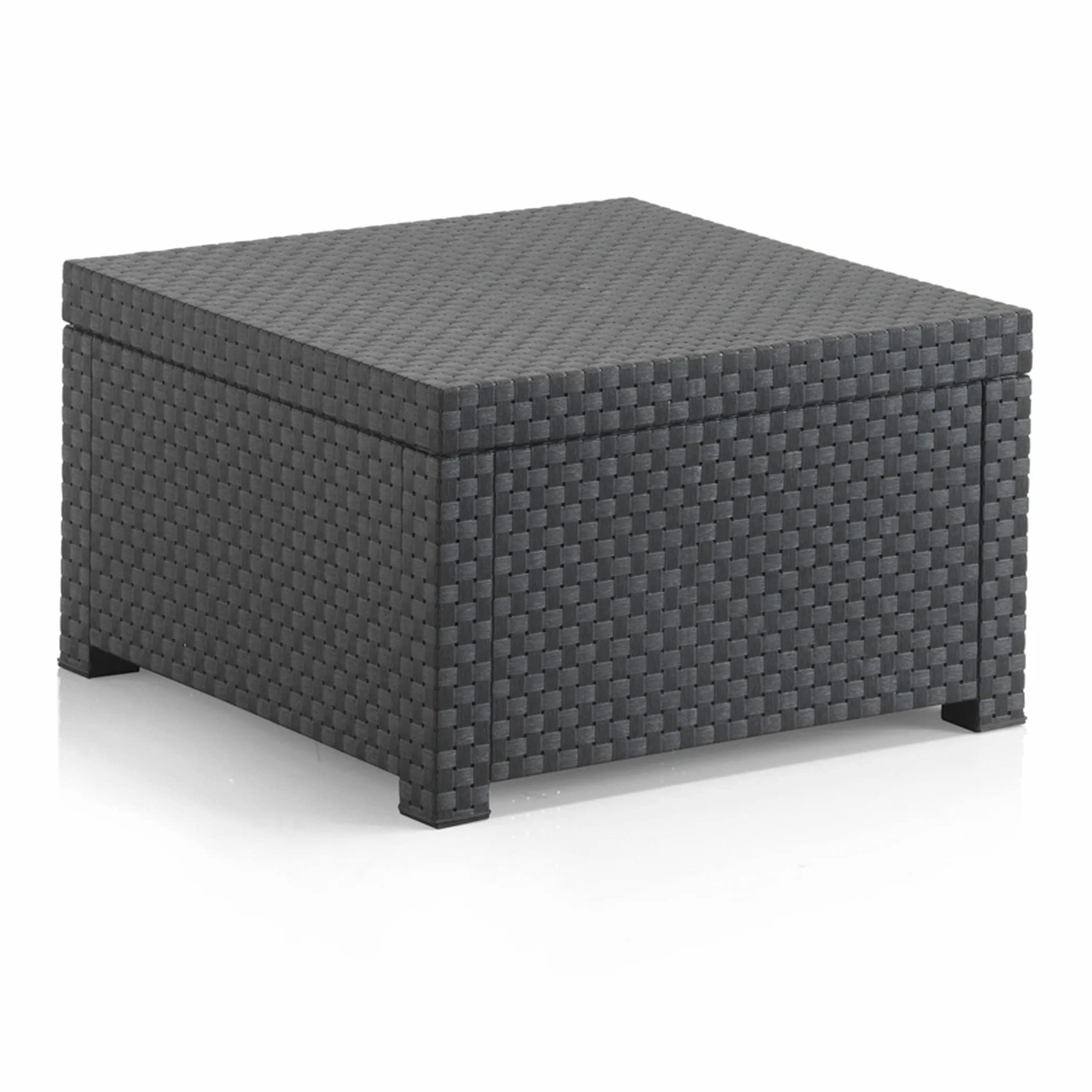 SP Berner - Set de Muebles de Jardín y Terraza Oasis Color Grafito - Tres Piezas - Sofá Canapé 3 y 2 Plazas y Mesa de Centro con Almacenaje - Fabricado en España con Plástico Reciclado
