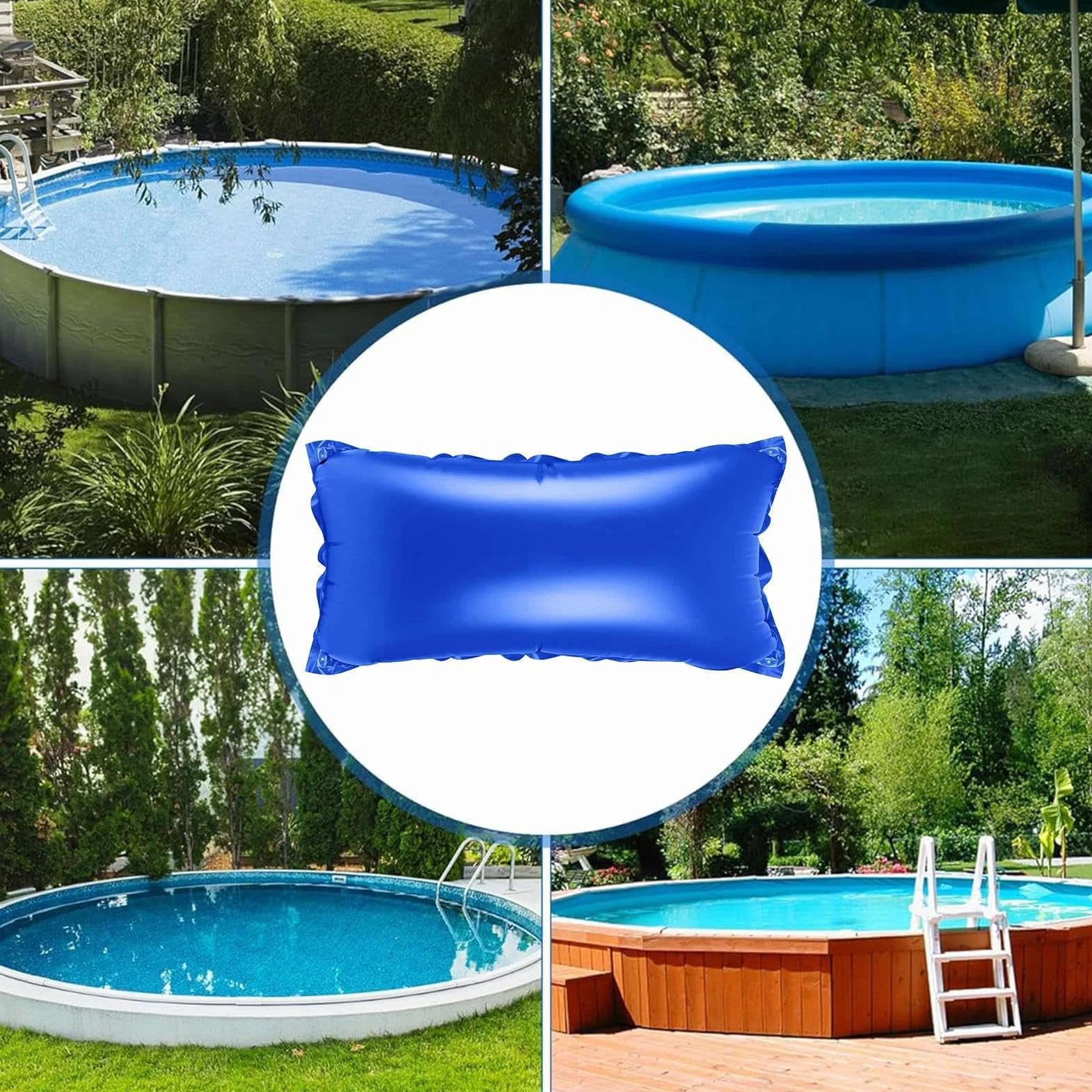 Almohada Inflable para Piscina | Almohada Aire para Piscina Resistente al frío Cojín de Aire para Piscinas para el Invierno Kit de Cierre Piscinas para el Invierno, con Cuerda de 4 Metros