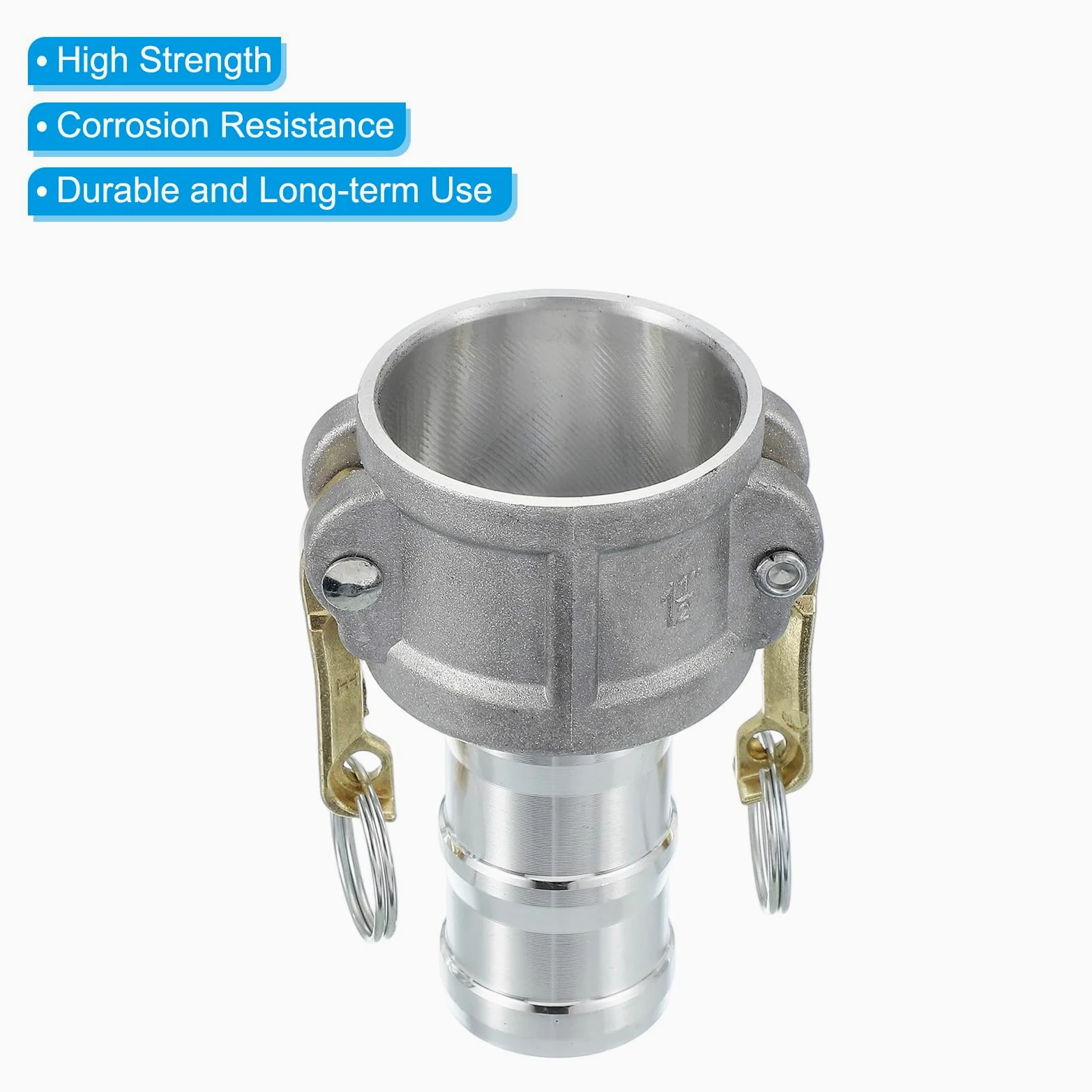 PATIKIL Paquete de 2 accesorios de bloqueo de leva de aluminio de 1.5 pulgadas, adaptador macho x rosca NPT hembra, acoplamiento de desconexión rápida, accesorio de manguera de bloqueo de leva