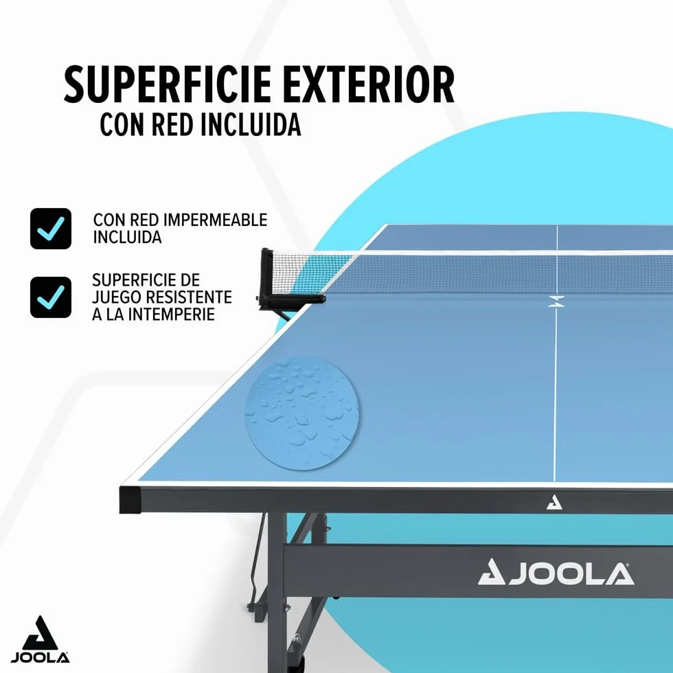 JOOLA Mesa de Ping Pong Exterior Rally Plegable Resistente a la Intemperie