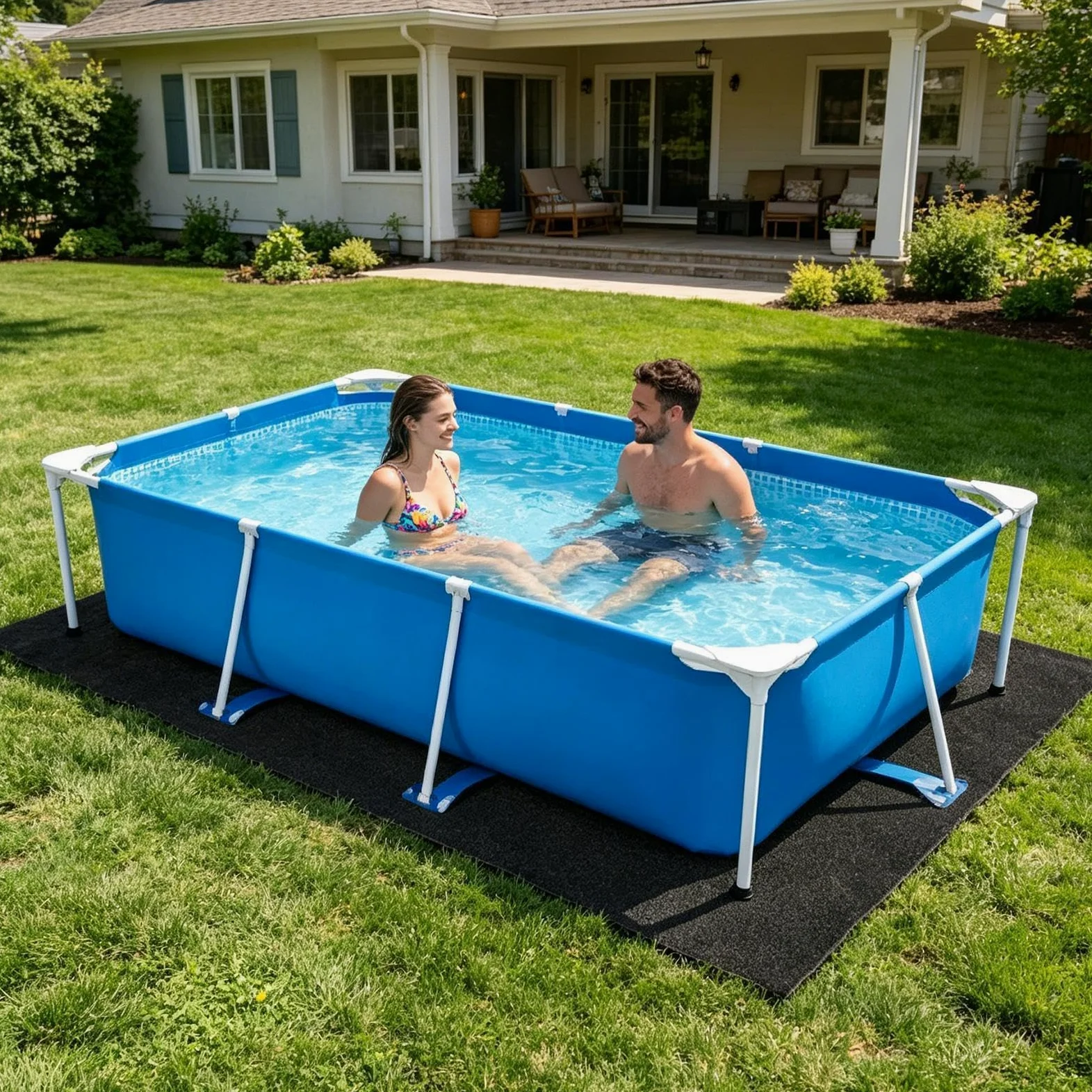 Tapiz Suelo Piscina, Base De Piscina para Exteriores Almohadilla para Revestimiento De Piscinas Protector Piscinas Suelo para Jardín Y Terraza