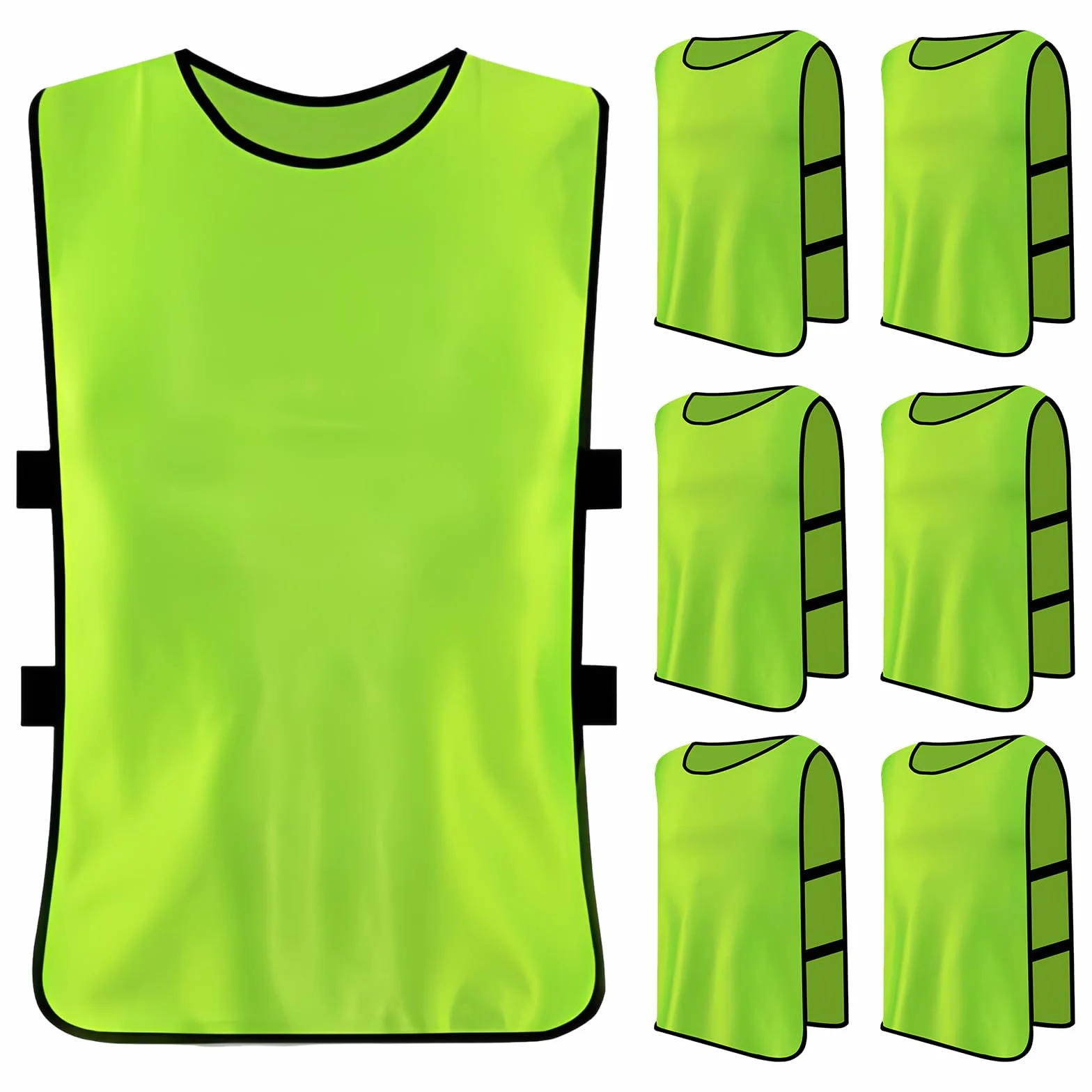 Petos Deportivos para Niños, Chaleco de Entrenamiento Fútbol, Netball, Rugby, Baloncesto (Verde)
