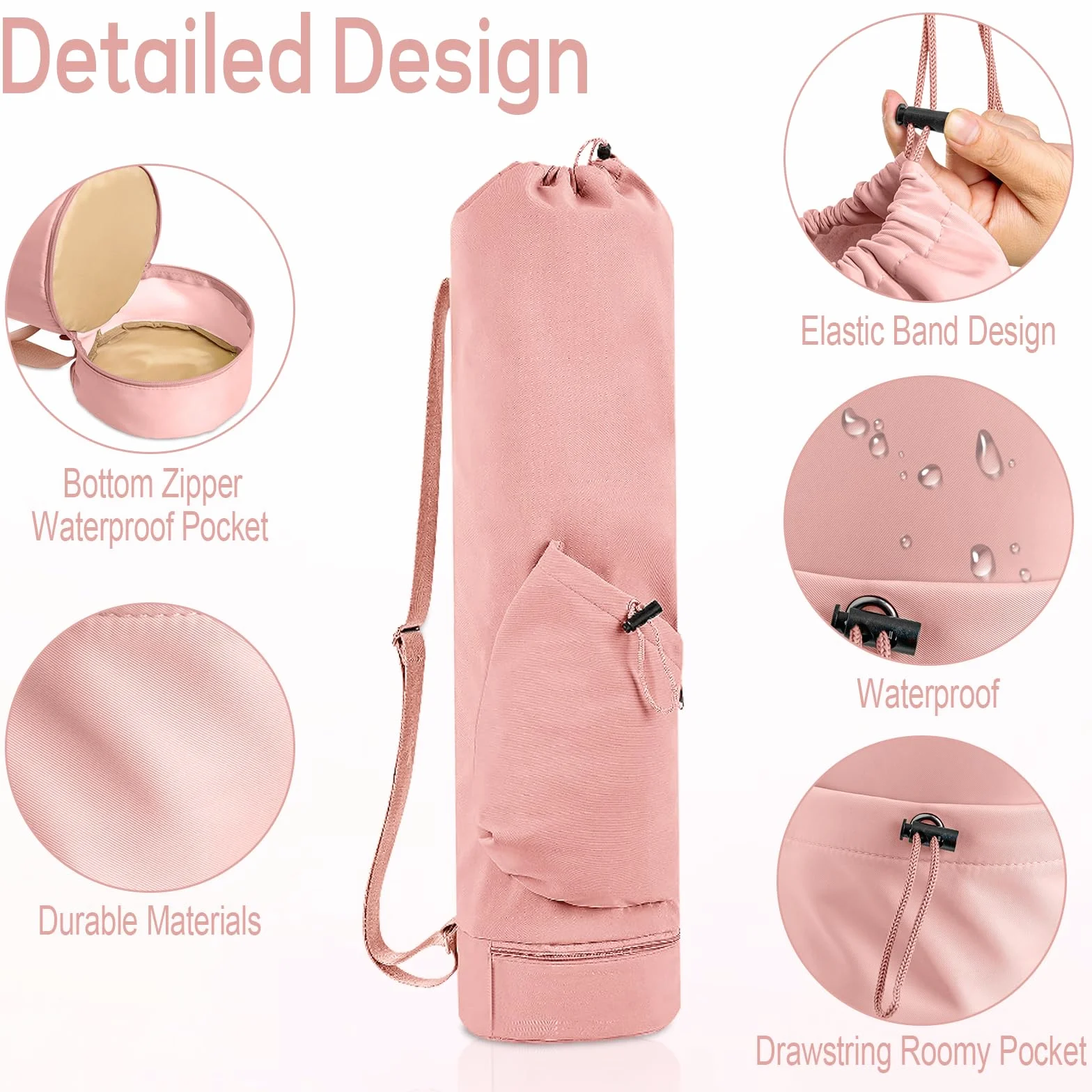 Bolsa para esterilla de yoga, soporte con almacenamiento multifunción para gimnasio, playa, viajes
