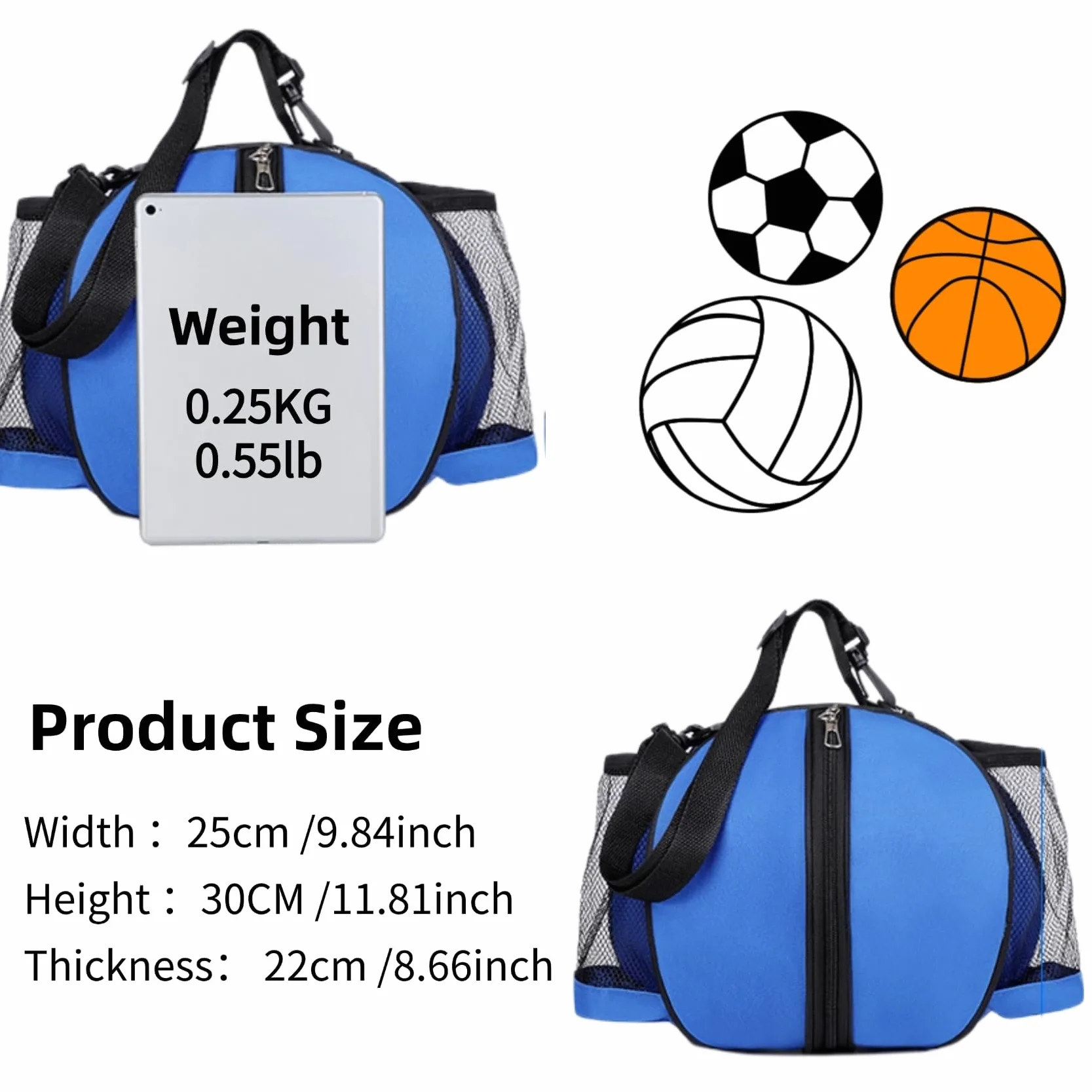Bolsa de baloncesto bandolera con correa para el hombro