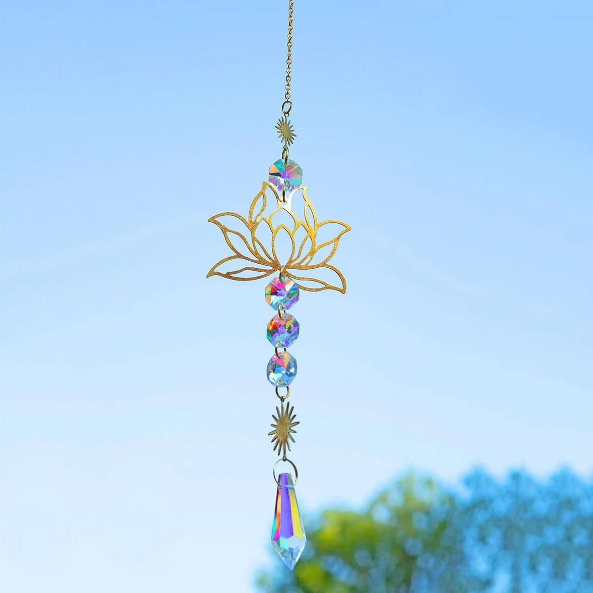 Crystal Flower Charm, Crystal Sun Catcher, Crystal-Charm Restor-remolque, Prismas Inusuales Reutilizables, Fabricantes de arco con Sol Y Metal