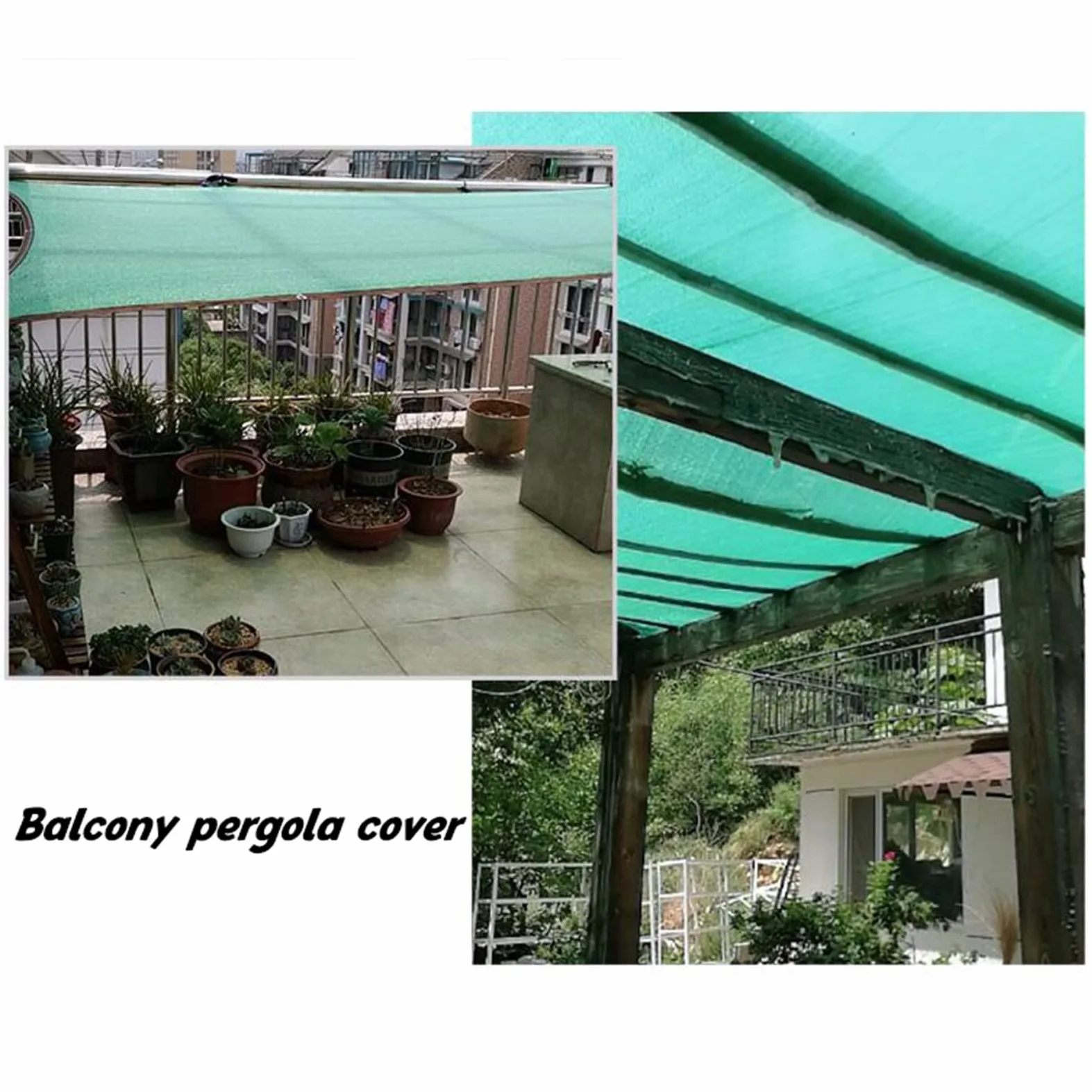 Malla de sombreo Verde para Plantas con 50% de protección Solar y Ojales. Ideal para invernaderos, Patios, Flores y césped. 3x4m/10x13ft. Cubierta de Sombra Verde.