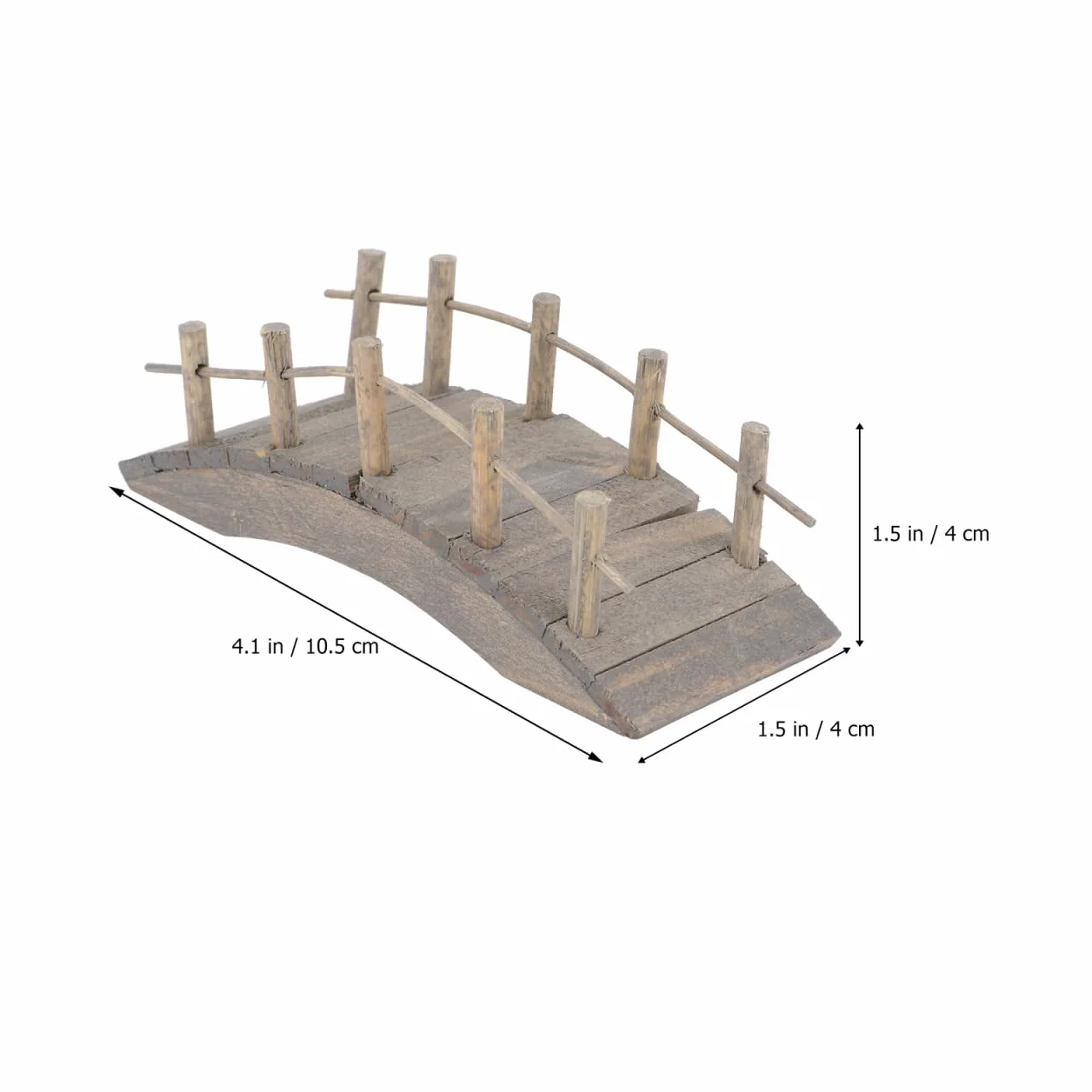 Hemoton Puente de Madera para jardín en Miniatura, diseño de Hada, 10 cm