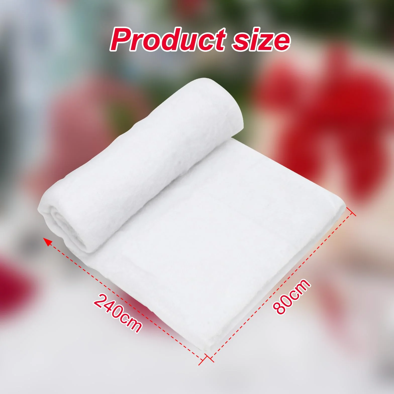 RANJIMA Manta de nieve artificial para Navidad, 80 x 240 cm, gruesa, suave, decoración navideña, manta de nieve, nieve artificial para árbol de Navidad, pantallas de pueblo de invierno, camino de mesa