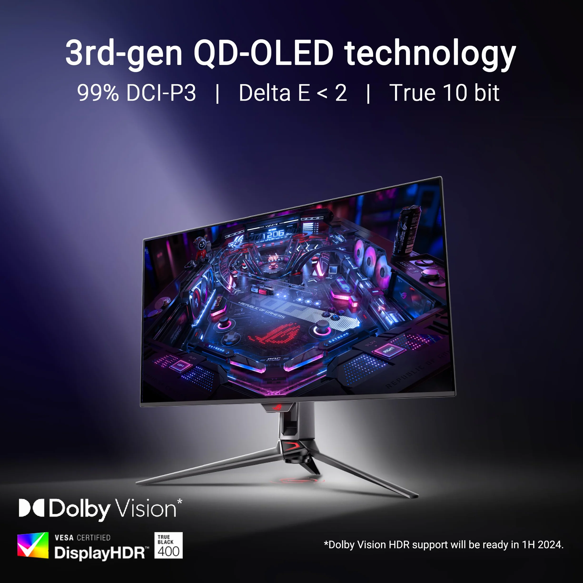 Monitor Gaming ASUS ROG Swift OLED PG32UCDMZ 32" 4K 240Hz 0.03ms G-Sync QD-OLED