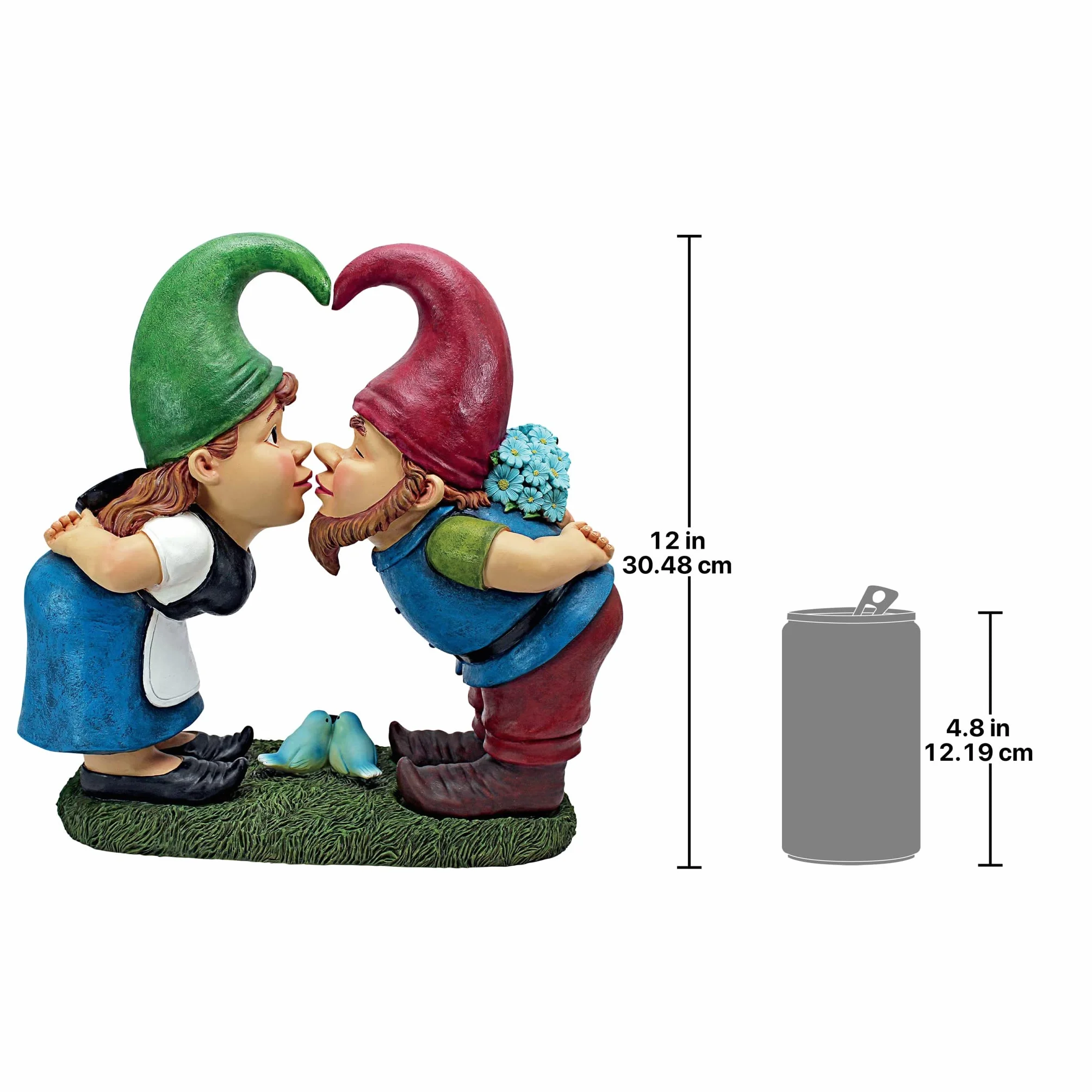 Design Toscano QM2796400 - Figura Beso y decirle, Amante gnomos Estatua, de Color Beige