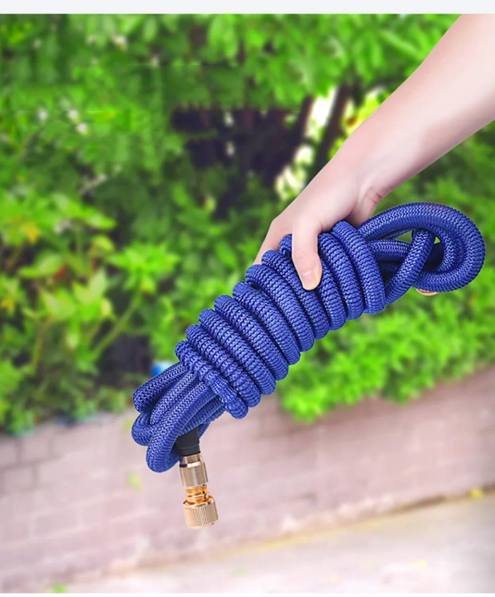 Manguera De Jardín De Látex Doble Manguera Flexible Extensible Riego por Goteo Lavado De Automóviles A Alta Presión Mangueras De Riego Mágicas Tubo Juego De Jardinería 45m Negro