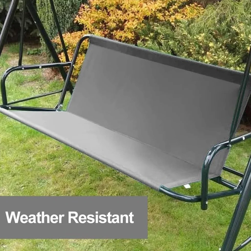 Funda de repuesto para asiento de columpio de tela Oxford 600D, funda para silla de columpio de jardín, para balcón, porche, patio, jardín (115 cm x 48 cm x 48 cm) (gris)